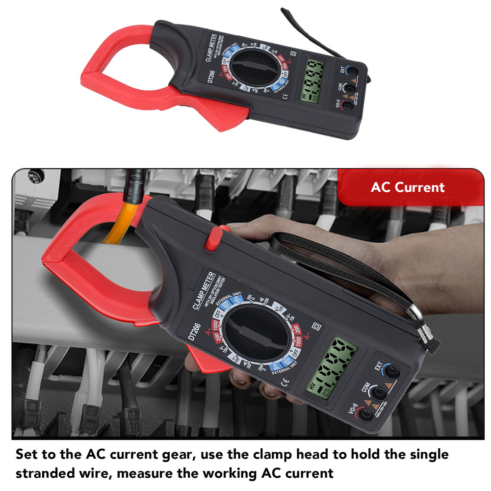 DT266 Digital Clamp Meter with Wide Range AC 0 1000A DC 0 1000V Measurement
