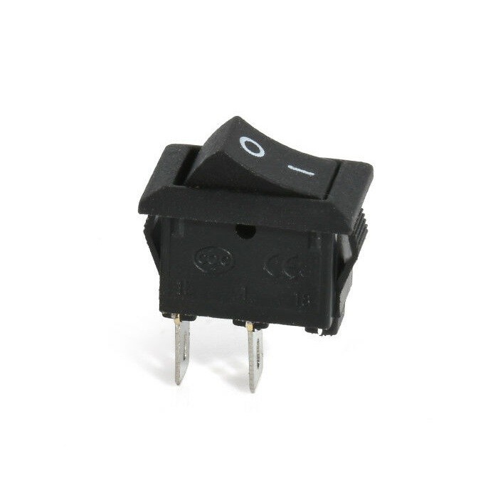 1/2″ x 3/4″ SPST On/Off Black Rocker Switch Rectangular DC 12V/5A 10A/125V AC