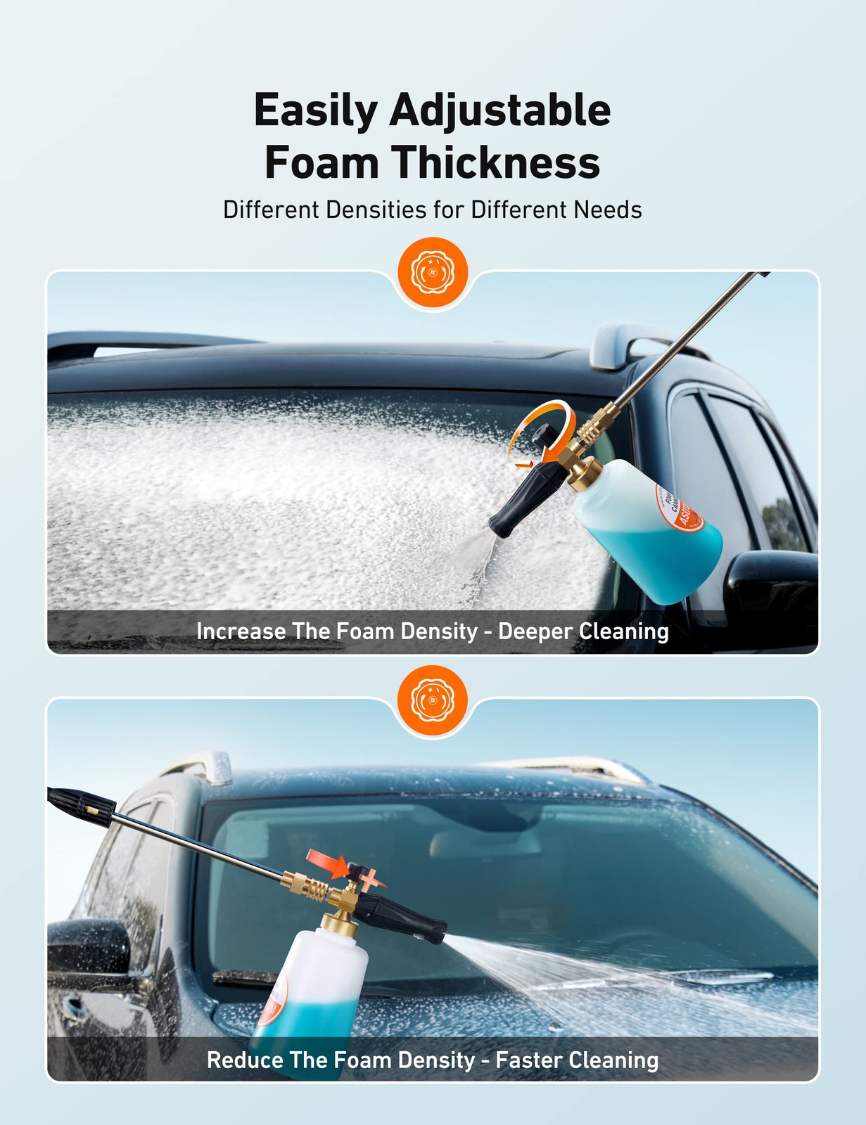 AstroAI Foam Cannon for Pressure Washer with 1/4″ Quick Connect, 1.5L, White