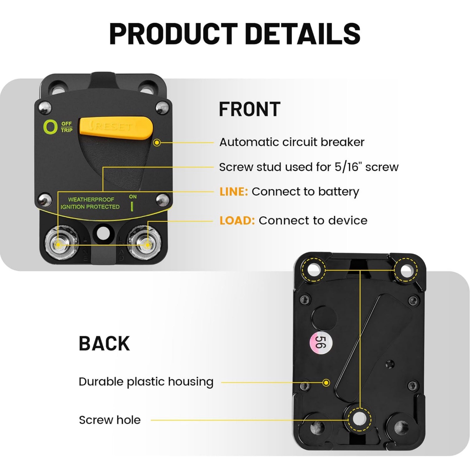 DC 12-48V 300 Amp Circuit Breaker For Overload And Short Circuit Protection
