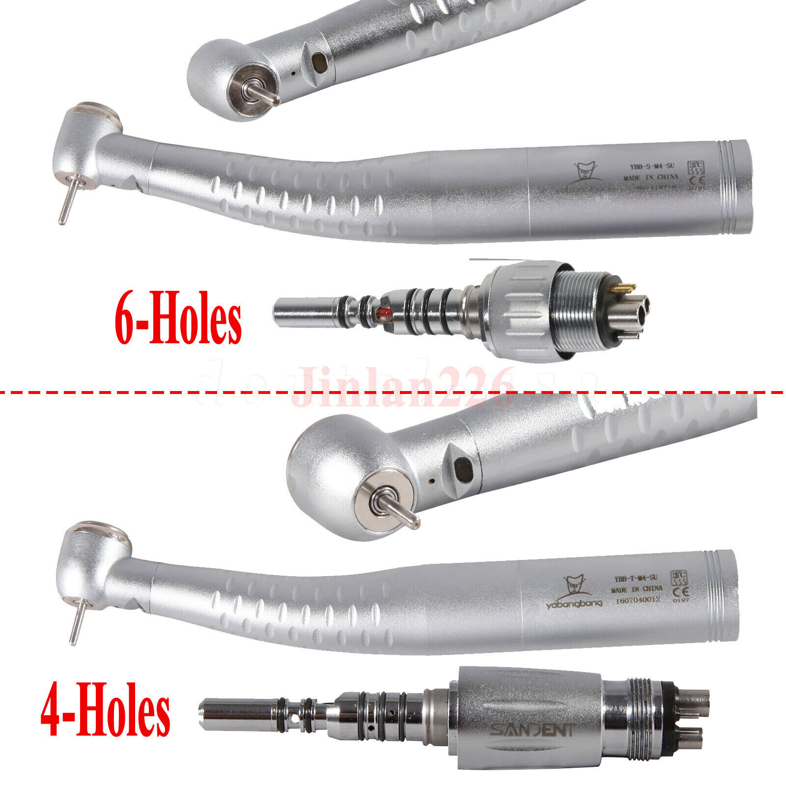 Dental Fiber Optic LED High Speed Turbine Handpiece Coupler 4/6Hole Fit KaVo EQ