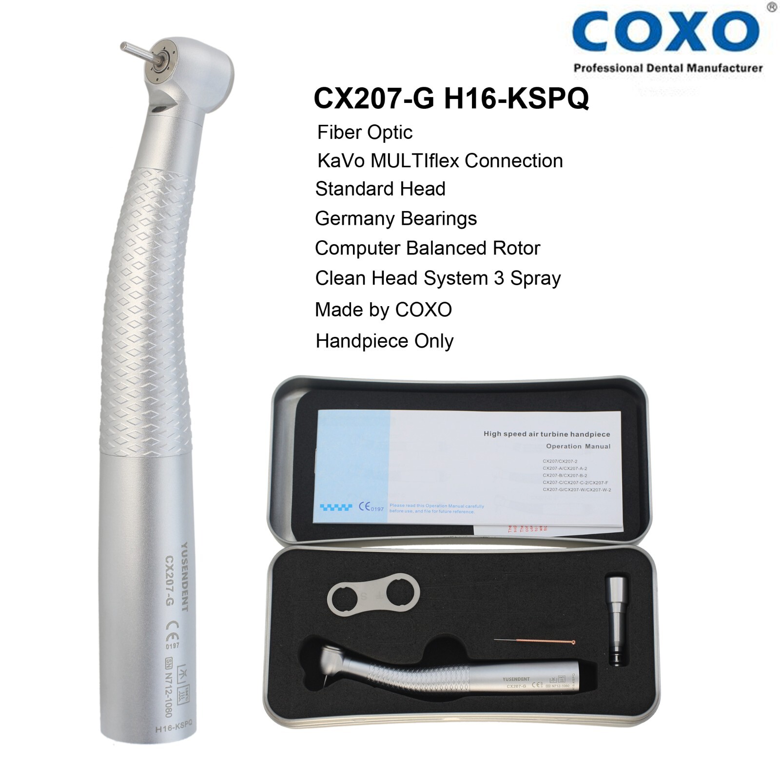 COXO Dental Turbine High Speed Handpiece Fiber Optic Mini KAVO Multiflex Coupler