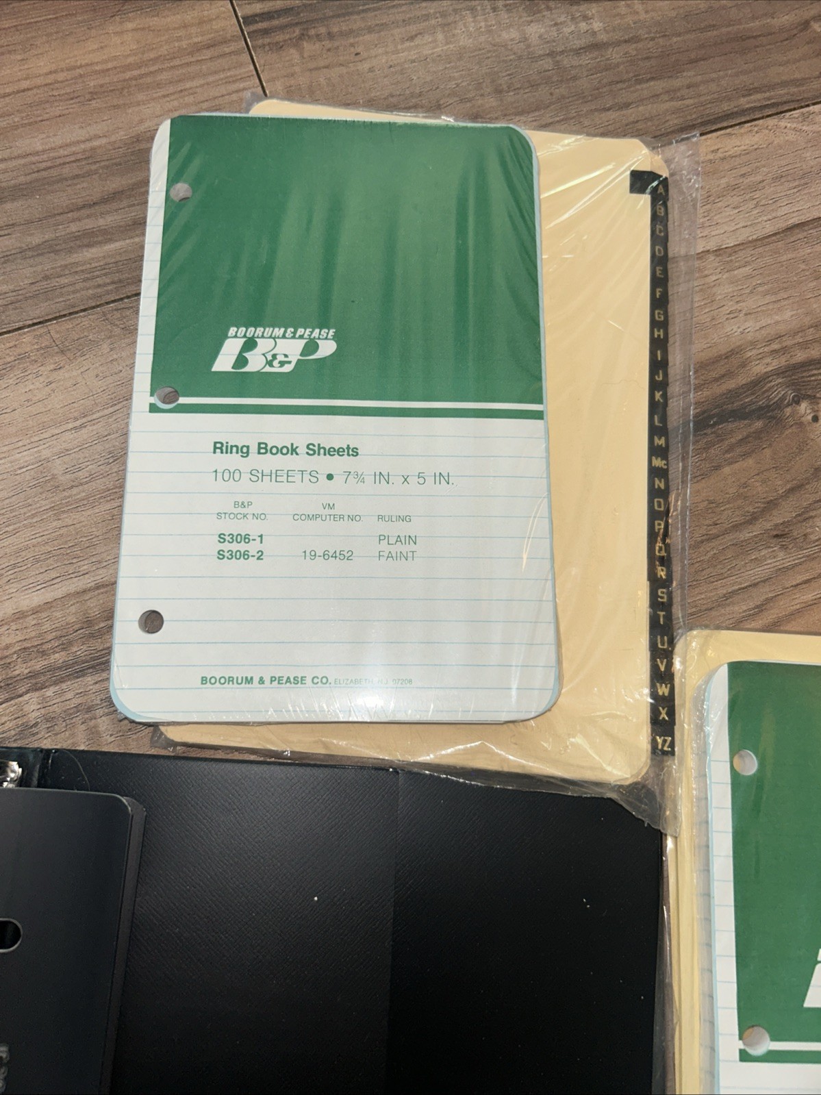 New Vintage Boorum & Pease Ring Book Sheets And 3 Ring Binder