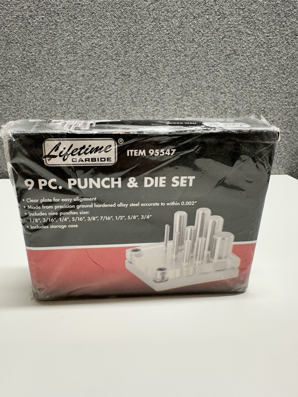 LIFETIME CARBIDE 9 Piece Hardened Alloy Steel Punch and Die Set #95547 New