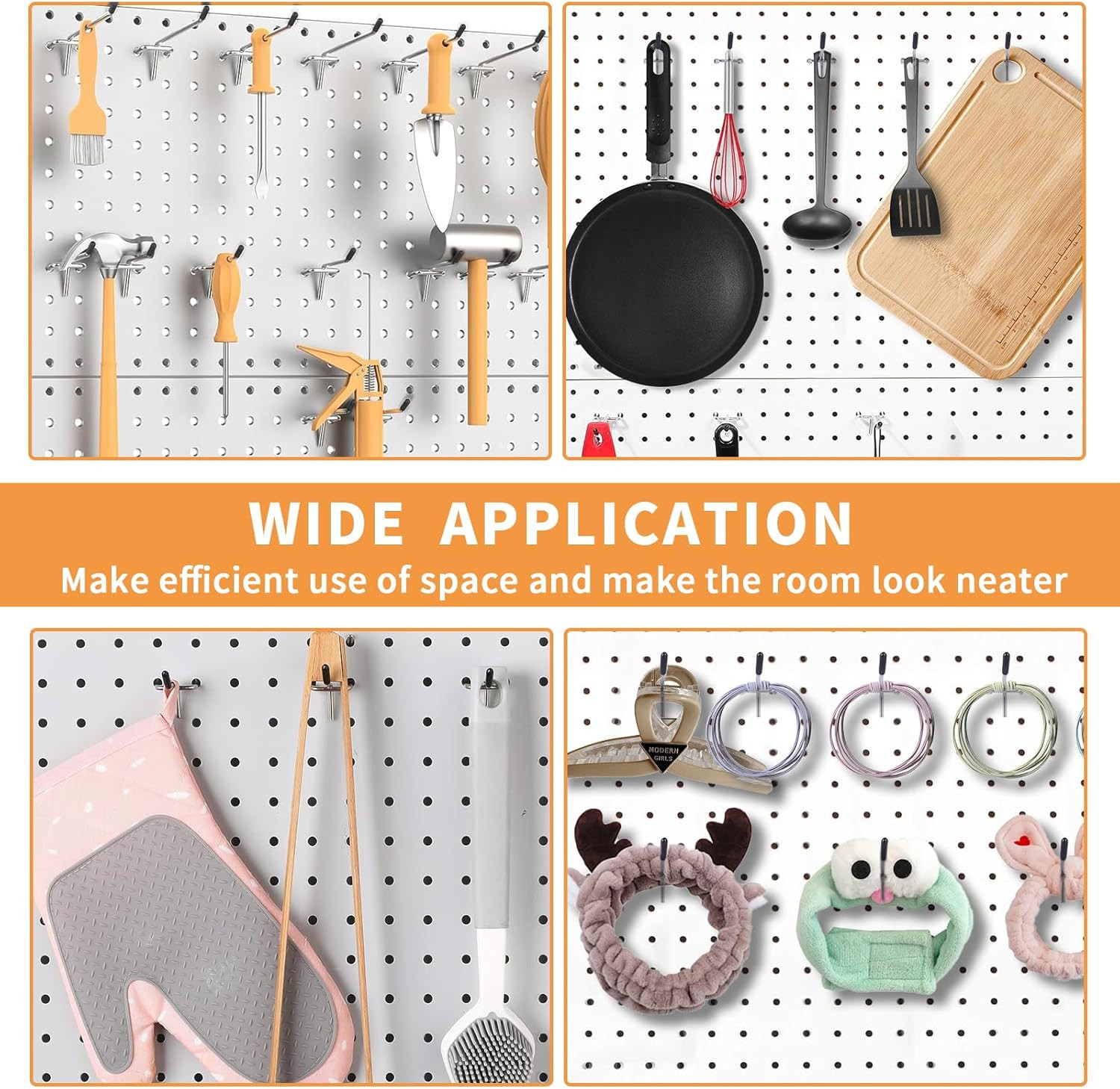 Pegboard Hooks 25Pack 4Inch Peg Board Hooks For Hanging Fit 1/8″ Metal Pegboards
