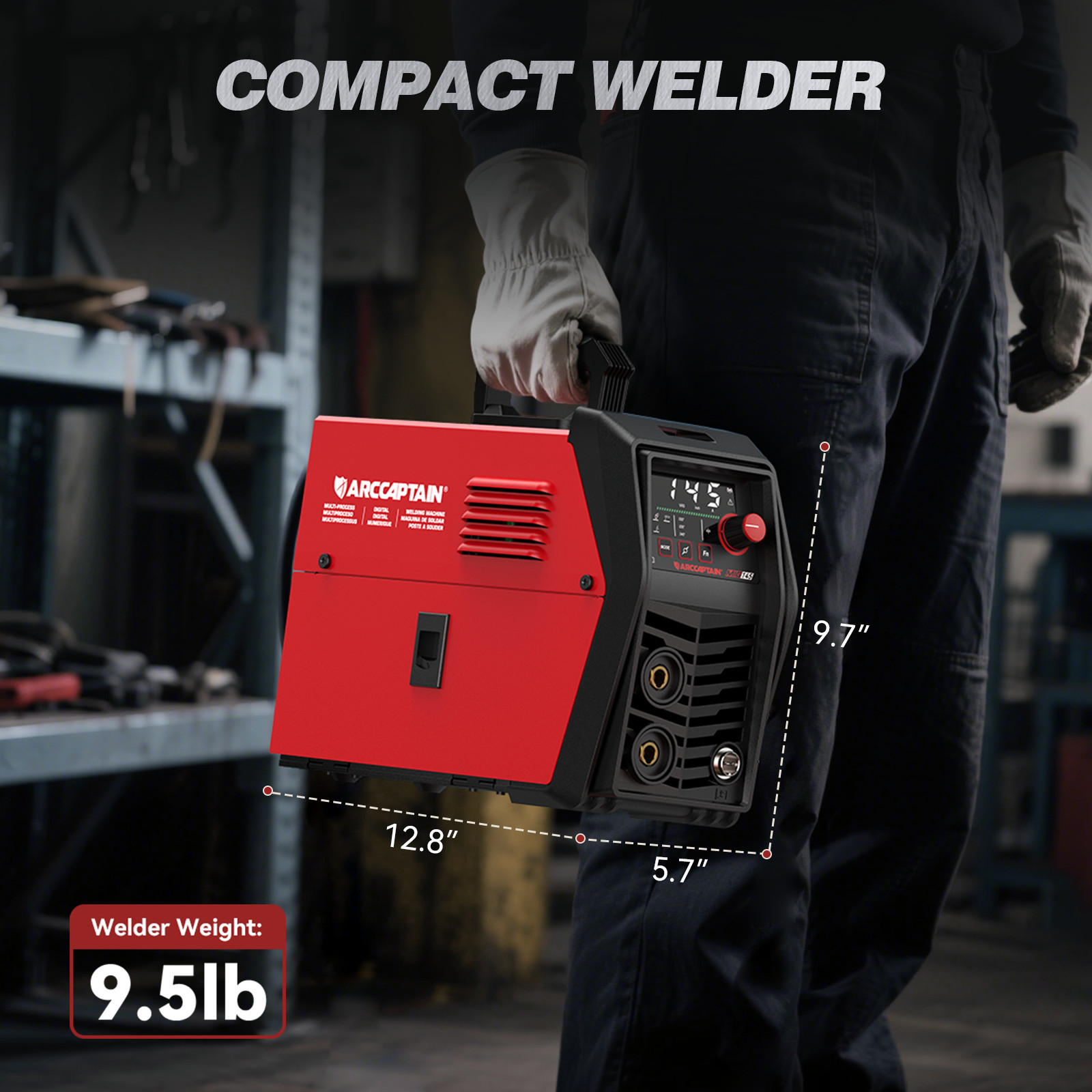 ARCCAPTAIN iControl 145A Pro MIG Welder 3 in 1 Flux Core/Lift Tig/Stick Gasless