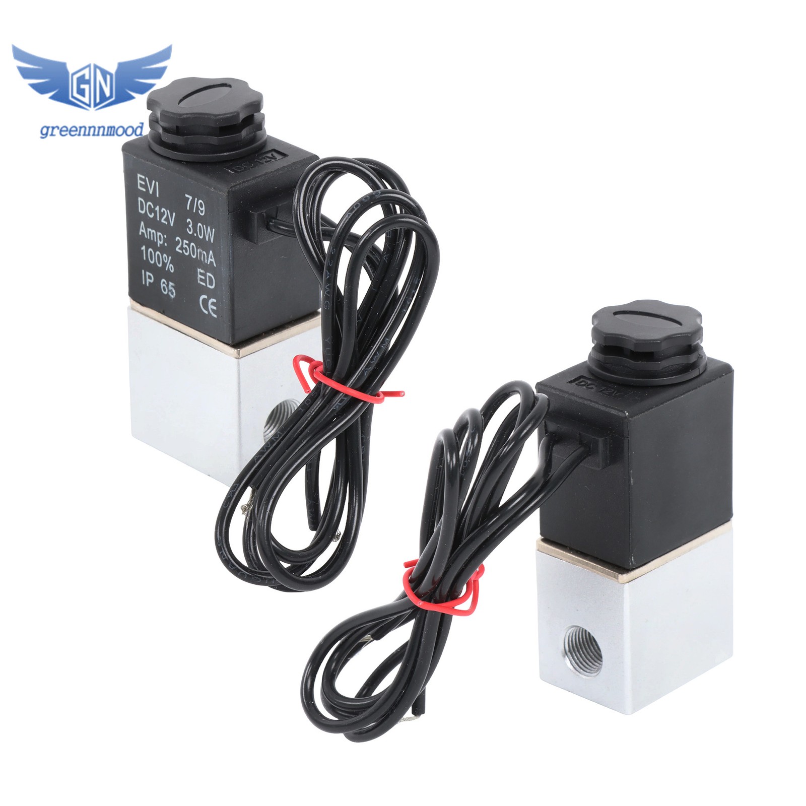 2PCS 1/4″ Fast Response Electric Air Water Solenoid Valve 12V DC Normally Closed