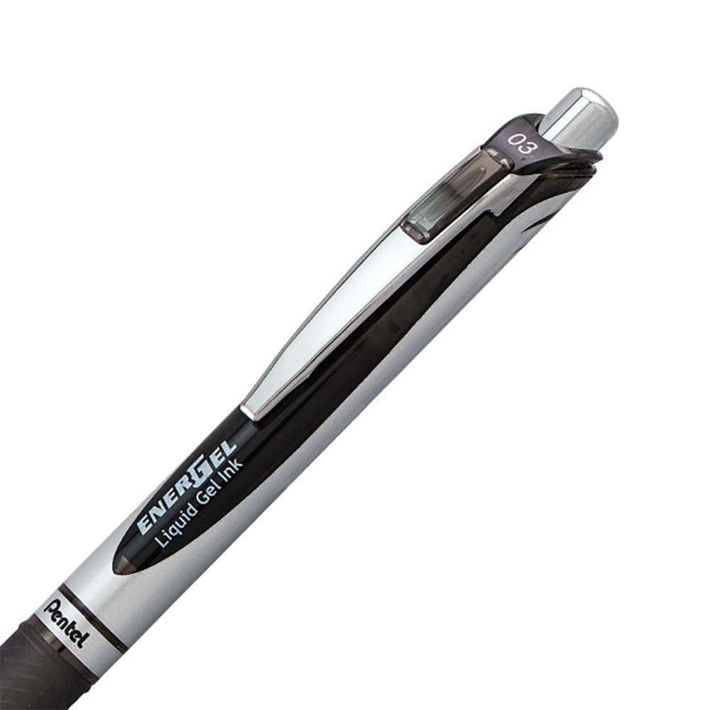 Pentel EnerGel RTX 0.3mm Needle Tip Liquid Gel Pens Black Ink 2 Pack