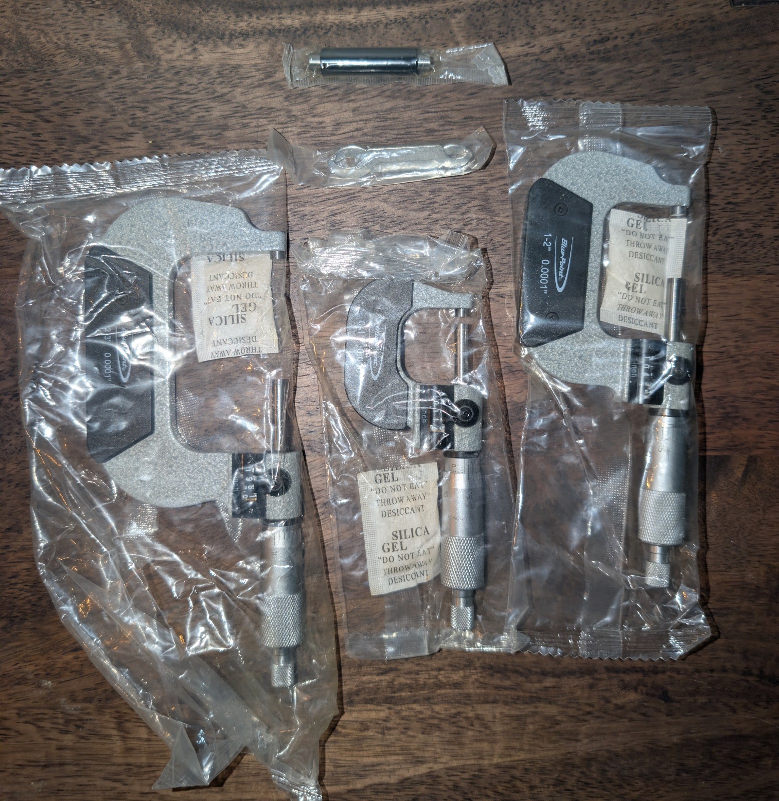 Snap-On Blue-Point 0-3″ Digit Micrometer Set NOS MIC103B (MISSING 1″ Standard)