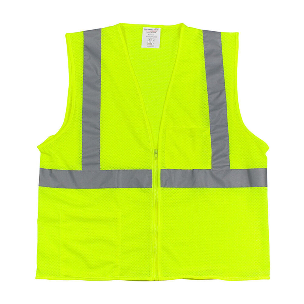 LOT OF 83 PIP Class 2 Mesh Vest Zipper High Visibility Pockets M L 2X 3X 4X