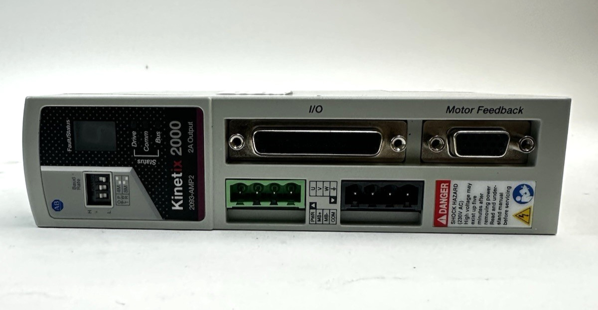 Allen Bradley 2093-AMP2 /A Kinetix 2000 0.6kW 2A 230VDC Servo Drive Axis TESTED