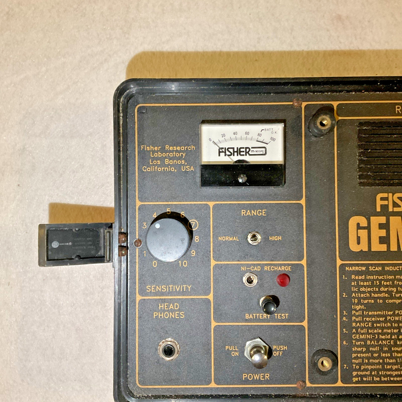 Fisher Gemini 3 Deep Search Metal Detector