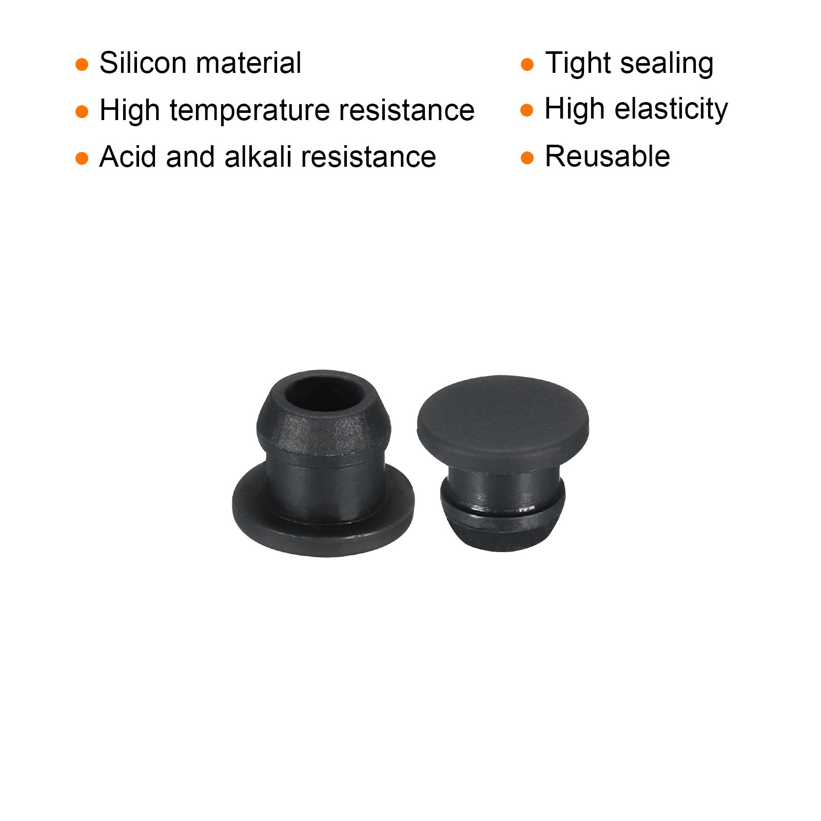 20Pcs Silicone Snap in Locking Hole Plugs Panel Seal Cover Flush Type 8mm Dia