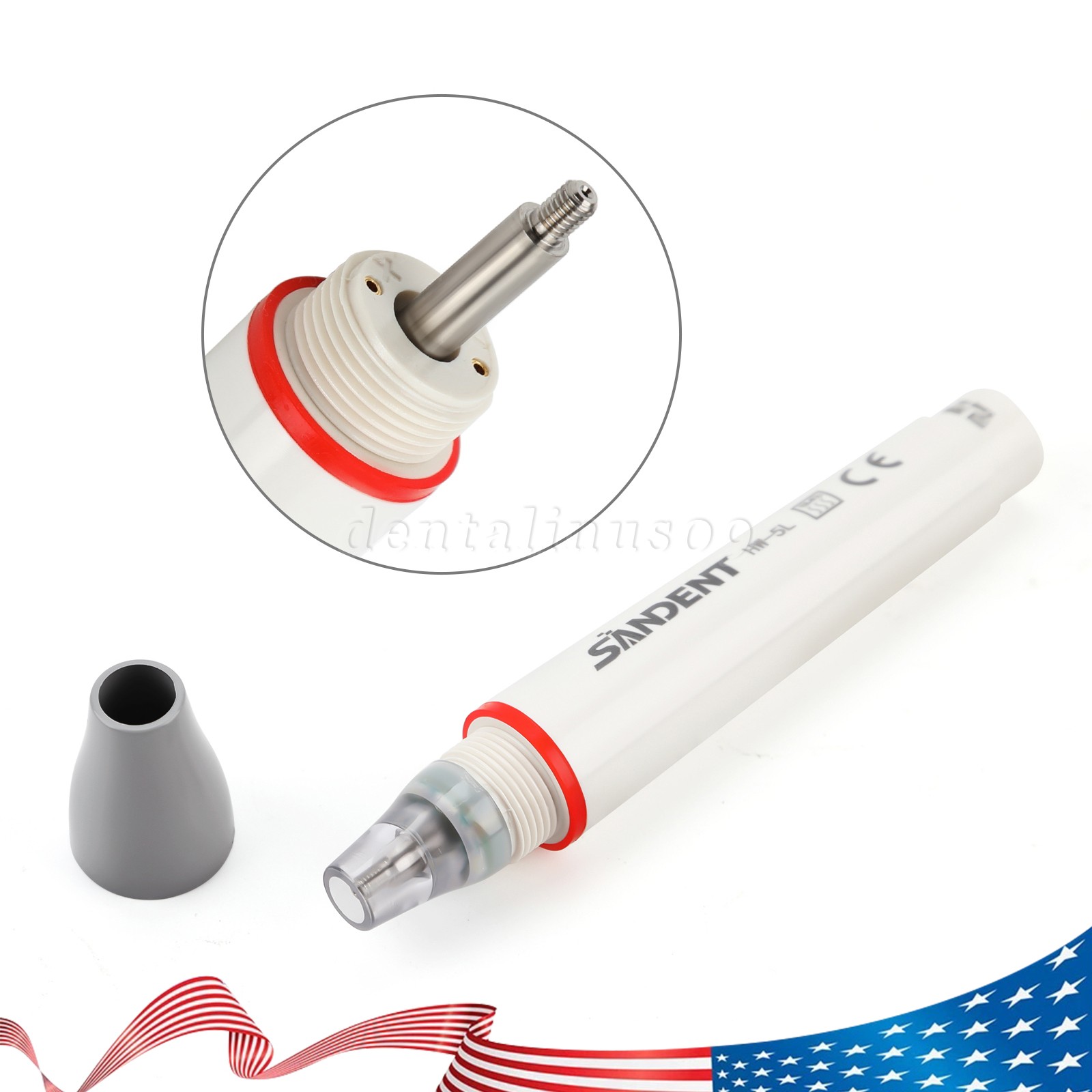 2X Dental Air Polisher Teeth Polishing Handpiece Hygiene Prophy 4 Holes w/ Tips