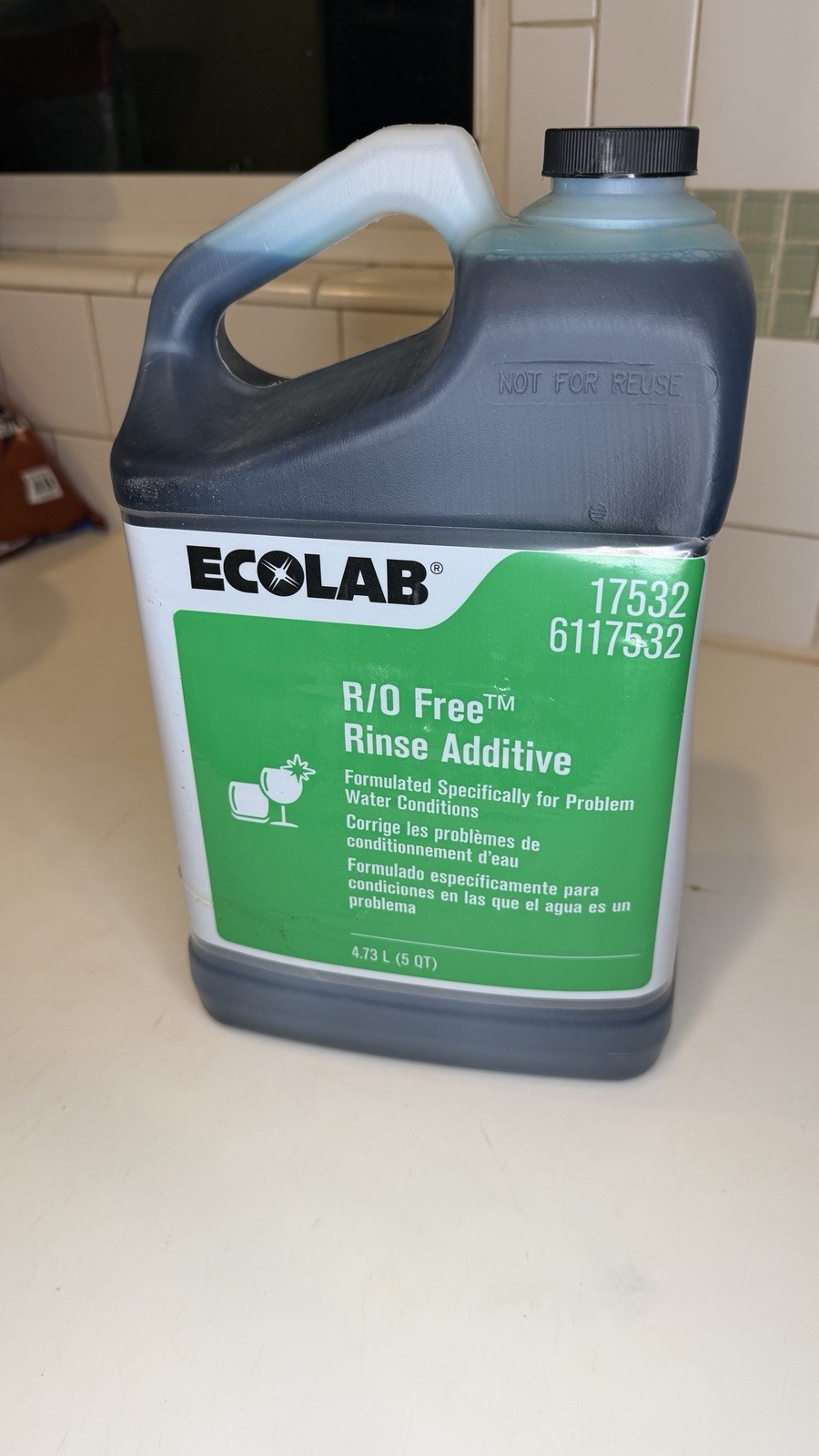 Ecolab 17532 R/O Free Rinse Additive – 5 qt New Sealed 6117532