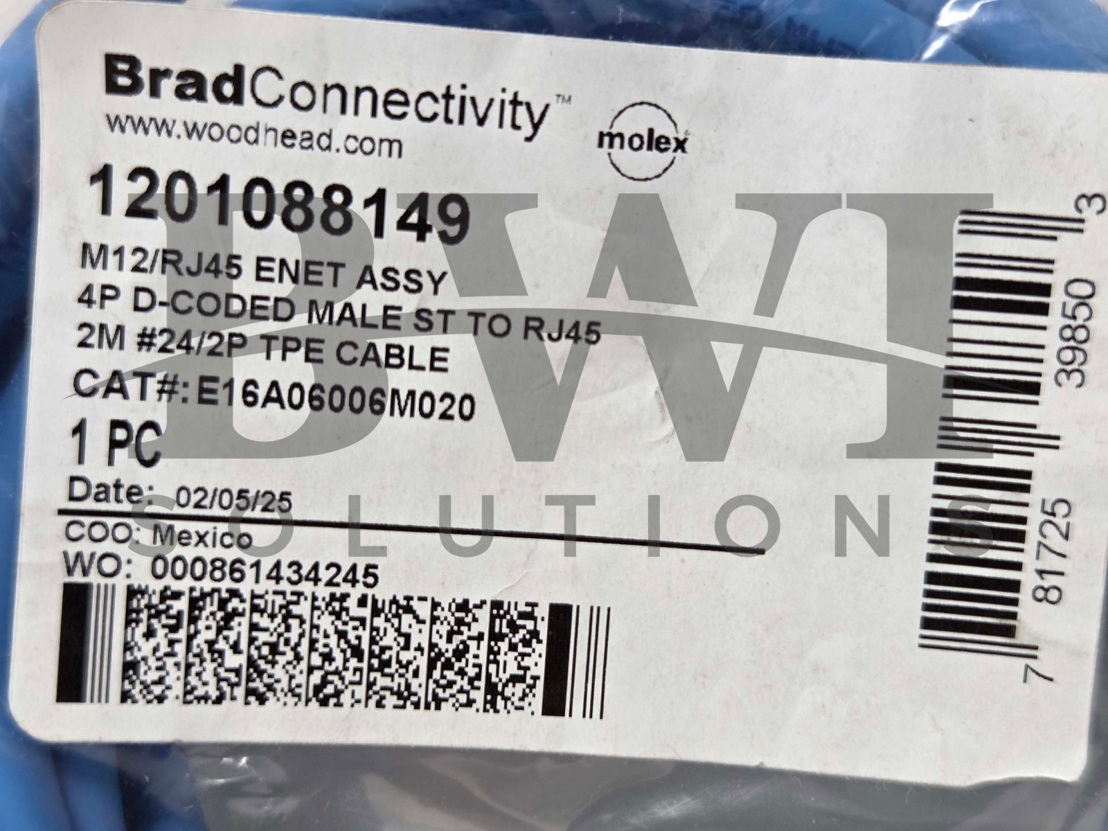 SEALED Brad Connectivity Molex 1201088149 ENet Assy Cable E16A06006M020 Lot of 3
