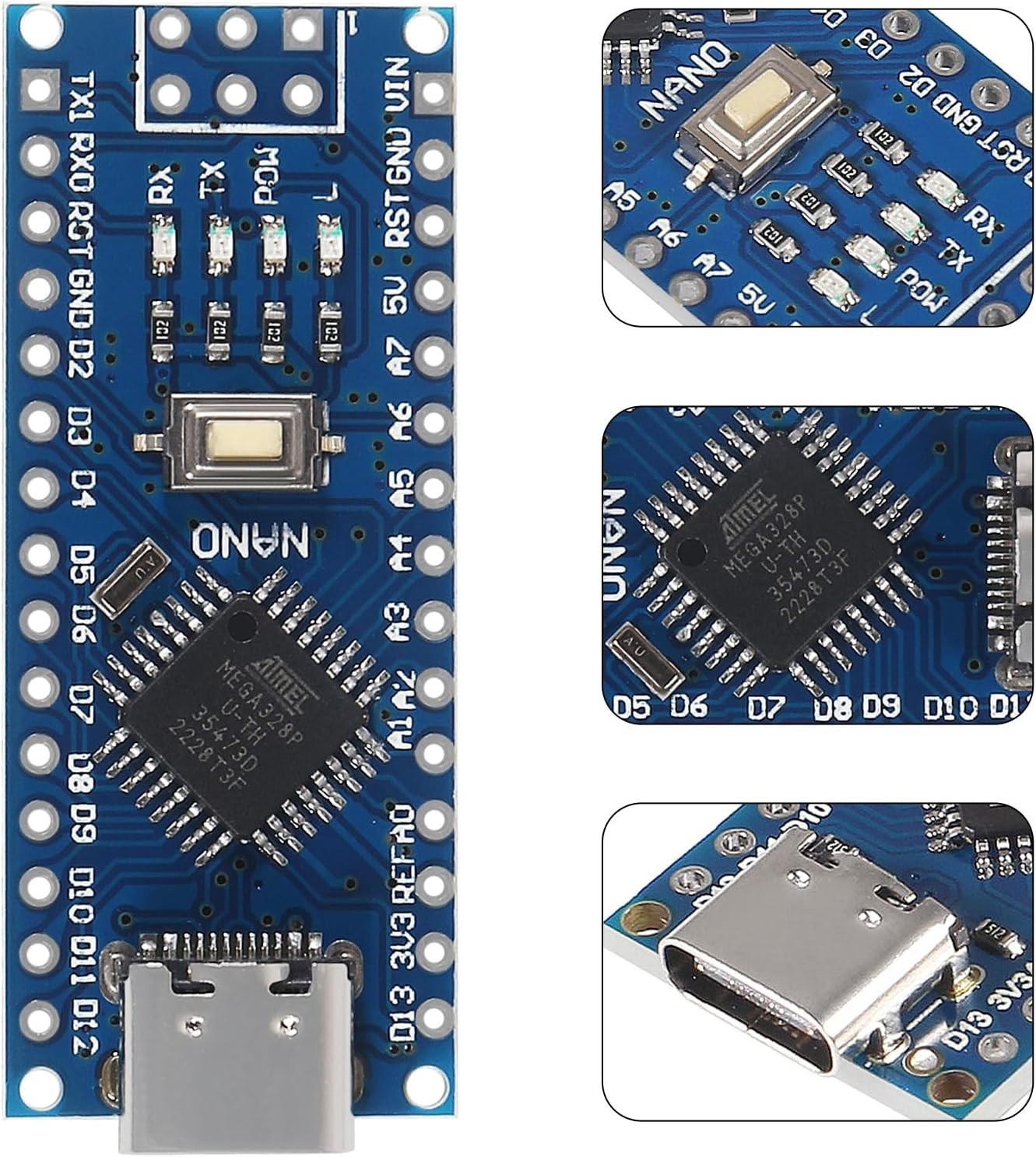Nano V3.0 Development Boards with Type-C Connectivity – 16MHz & 32KB Memory