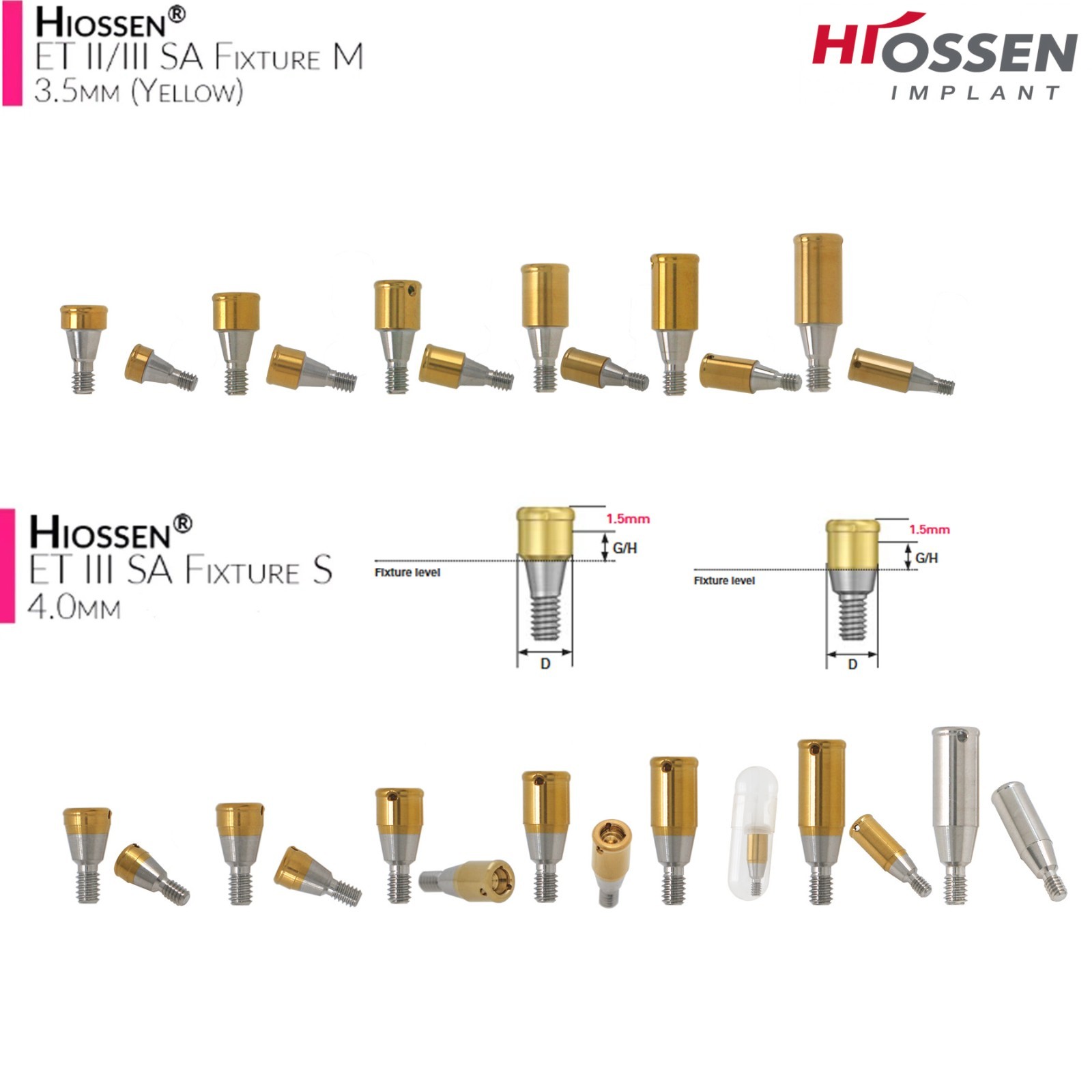 US Locator Overdenture Abutment & Male Cap Inserts Kit for Hiossen R/M Platform