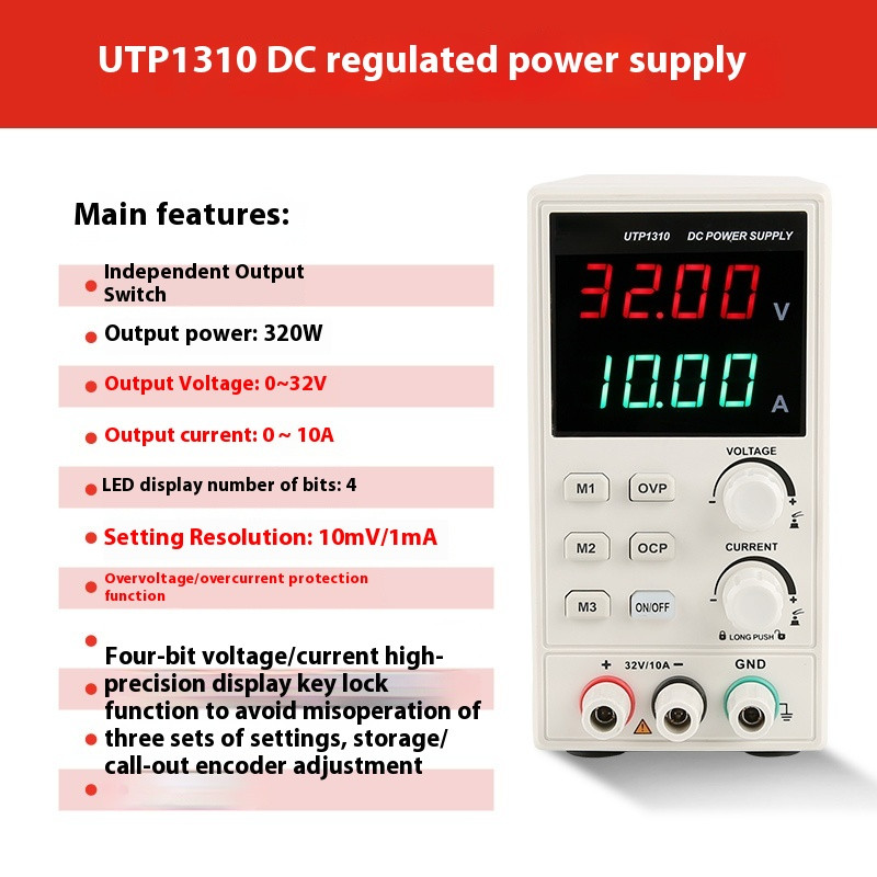 110V/220VDigital Display Adjustable Single Channel DC Regulated Power Supply