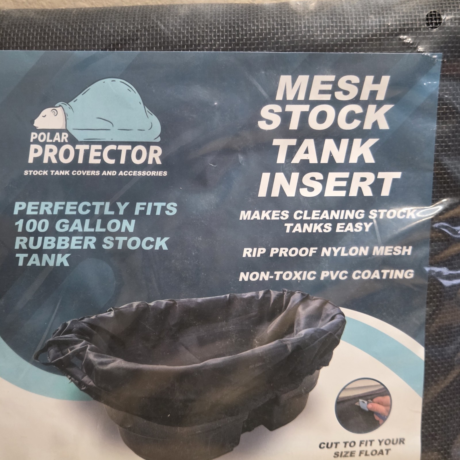 100 Gallon Mesh Insert Oval Stock Tank Cover Waterproof Rip Proof Tough