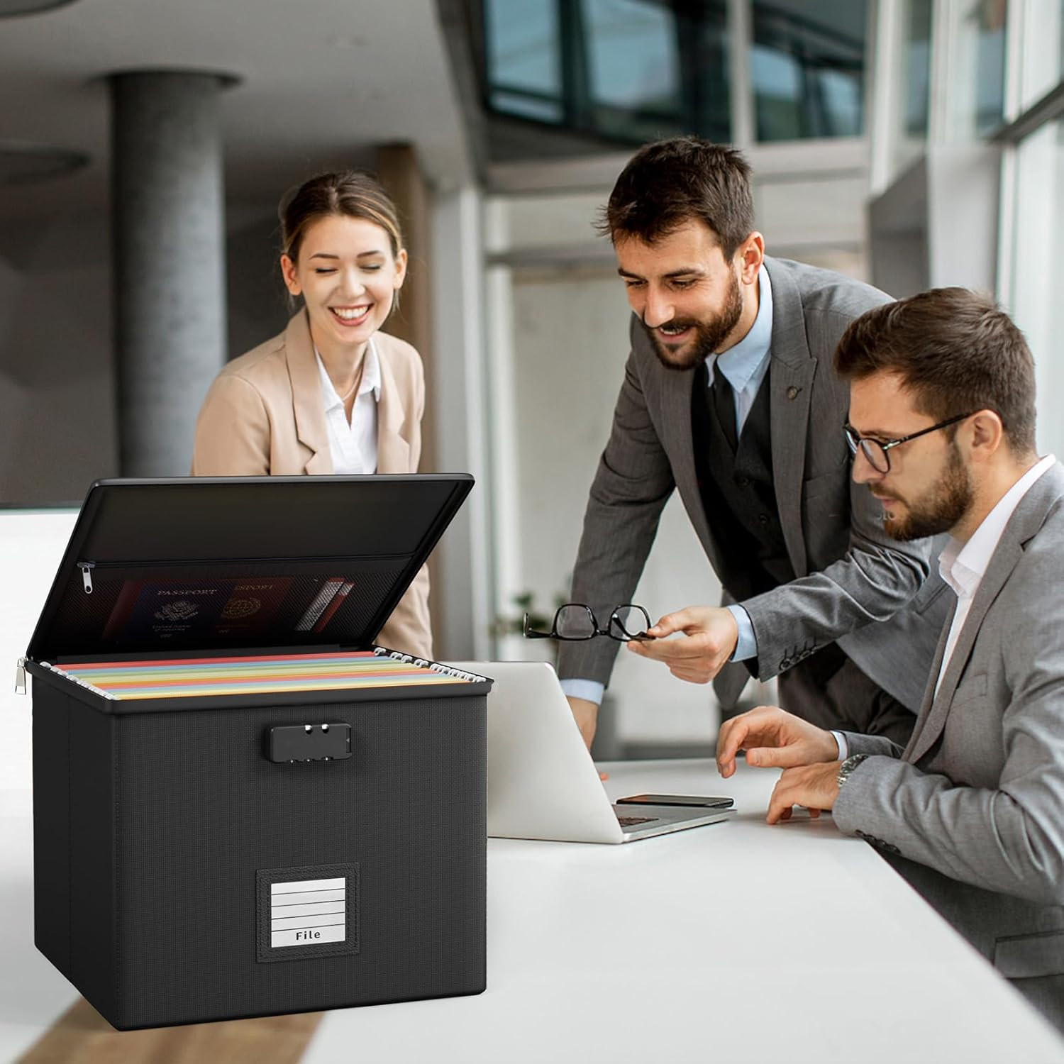 Fire Proof File Box for Documents – Portable Fireproof Document Organizer Box..