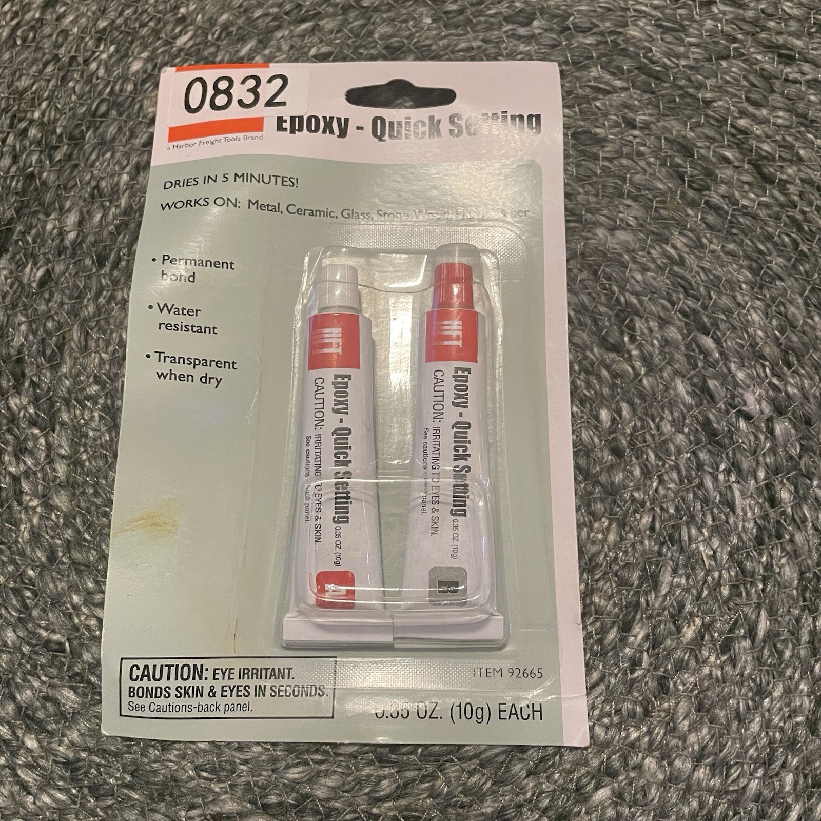 ✅HFT Super Strong Quick Setting Epoxy 0.35oz 10g Dries Clear Item 92665 #️⃣0832