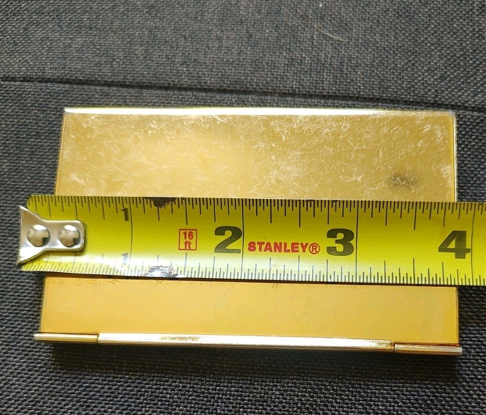 Vtg French Blue Enamel Business Card Holder Case Floral Gold Leaf Royal