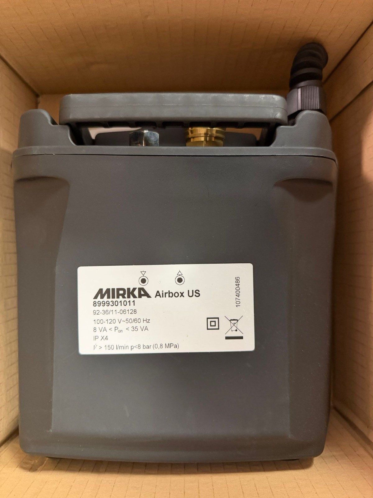 NEW Mirka Airbox US 8999301011 120V Pneumatic Control Box MV-912PB