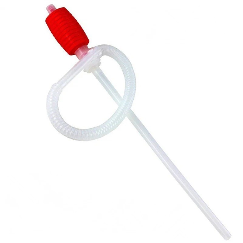 Manual Hand Syphon Pump Fuel Gas Liquid Transfer Siphon Hose Tool Kit