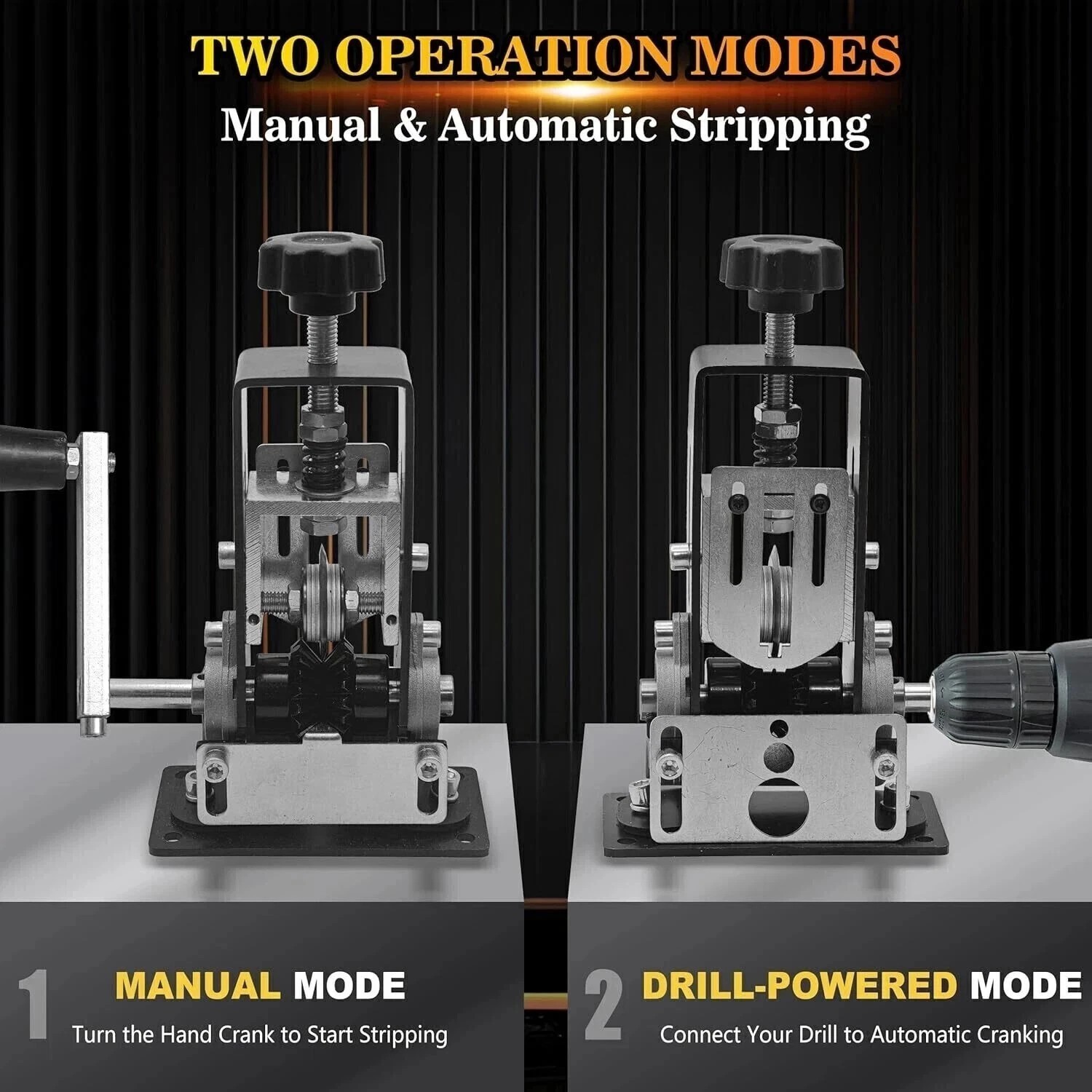 Manual Wire Stripper Stripping Machine 0.06-1 in Hand Crank or Drill 1-25MM