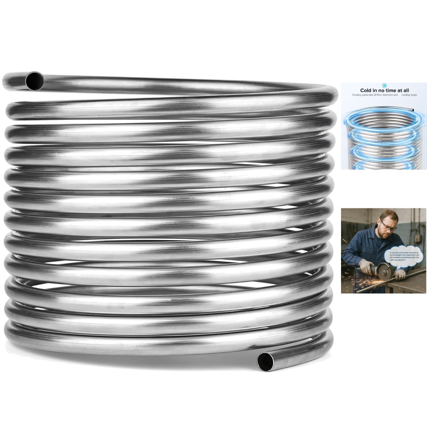 304 Stainless Steel Coil Tubing 1/2″ OD x 25Ft – Corrosion Resistant & Versatile