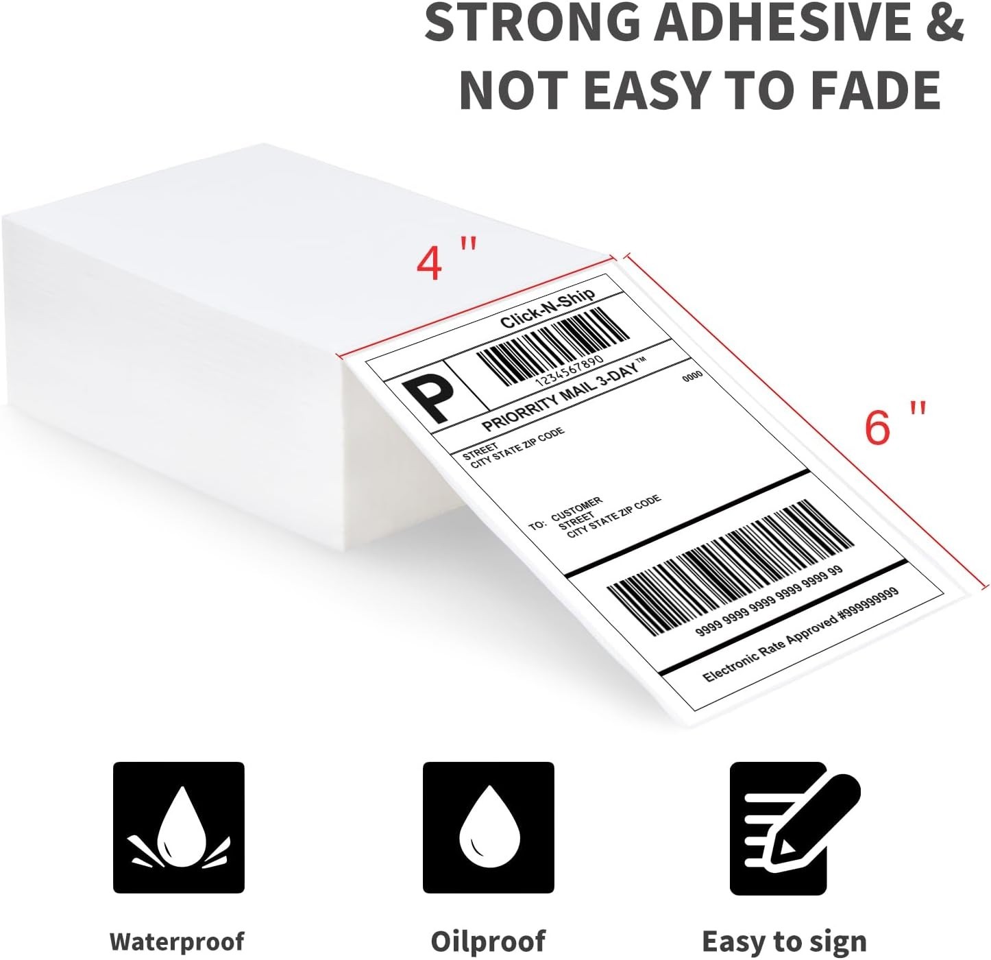 Dual Stack 1000 Count 4×6 Thermal Labels – Easy Separation & Strong Adhesive