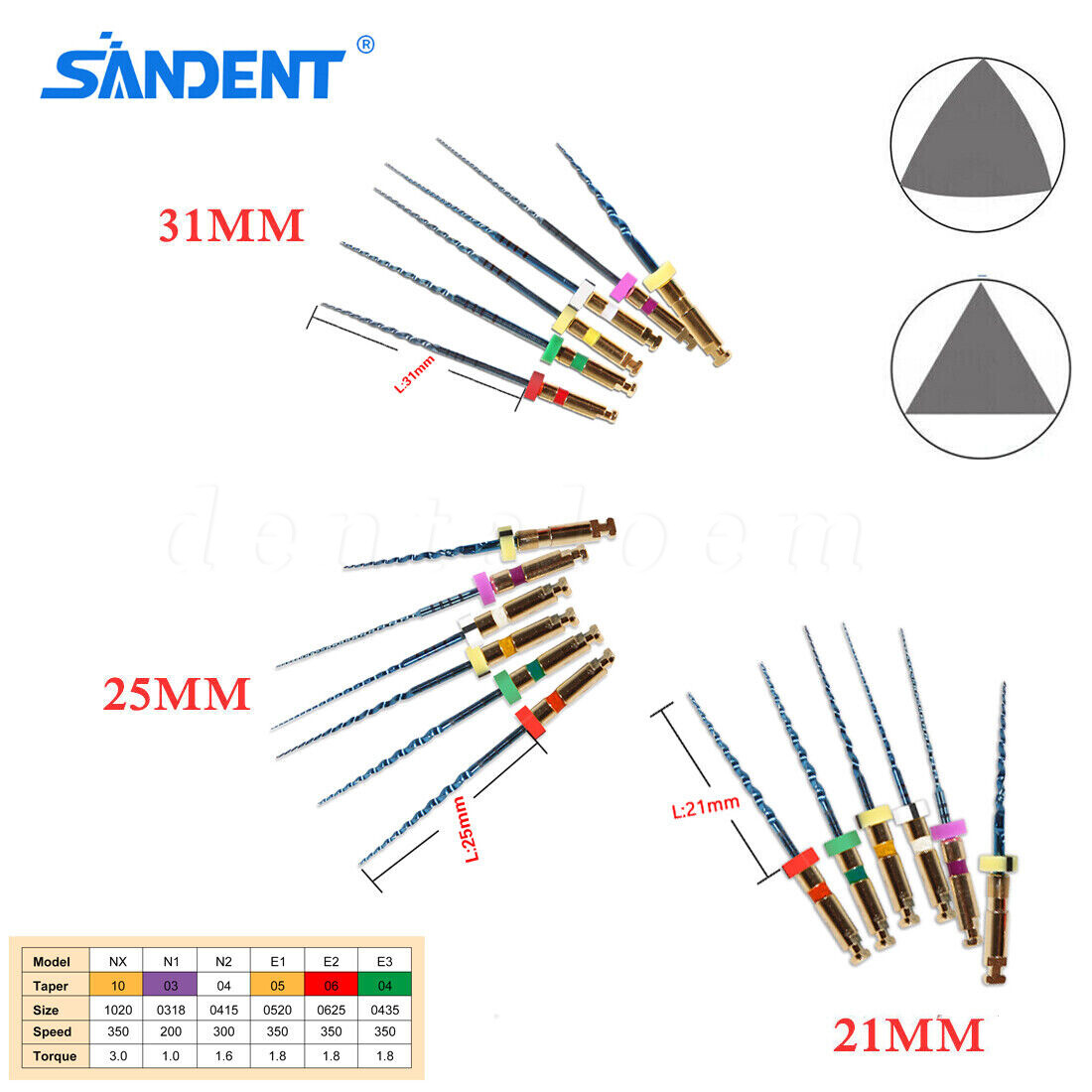 6pcs/pack Dental Endo Root Canal Super Taper Rotary Niti Files 21/25mm/31mm