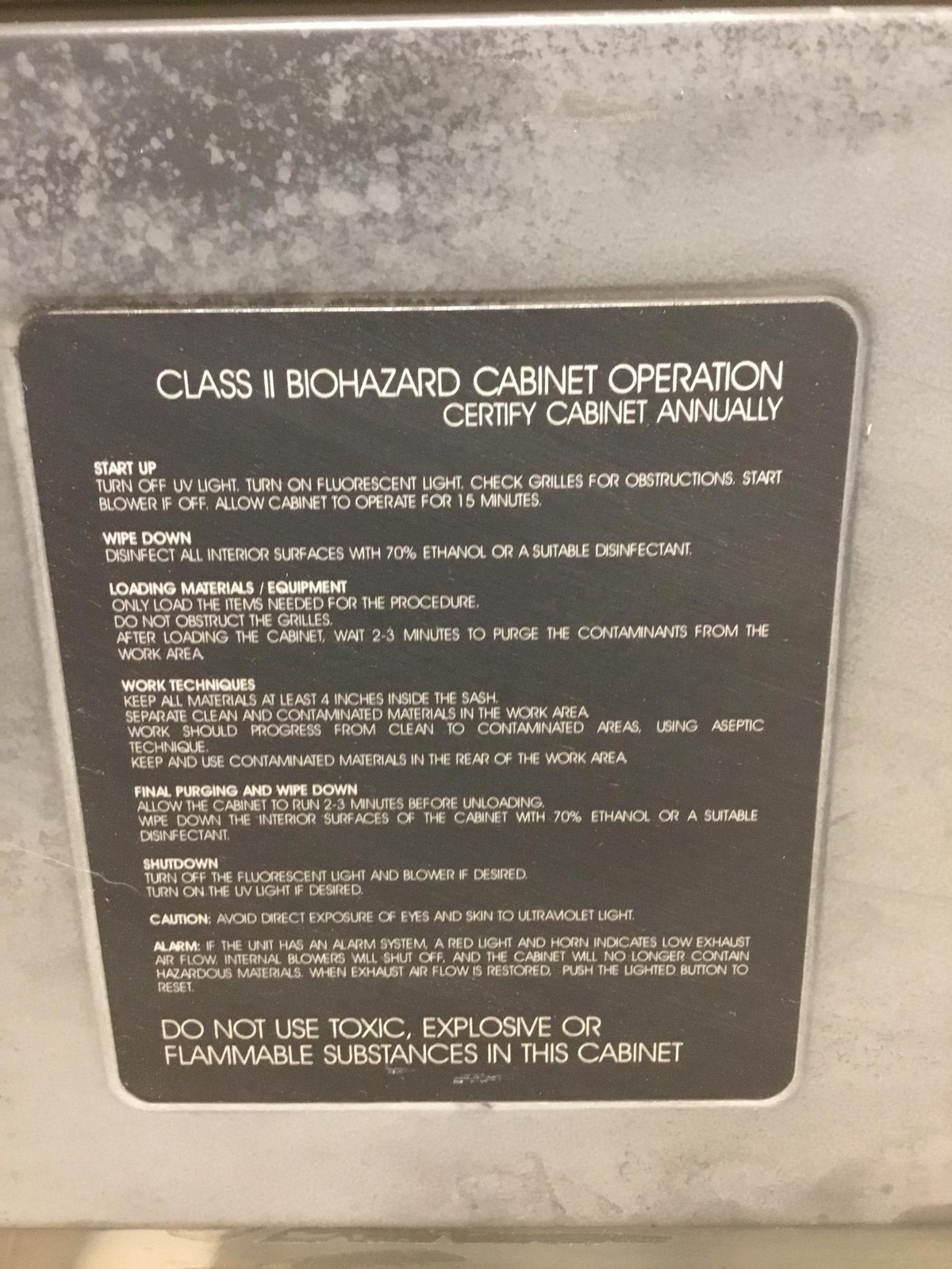 Labconco 36208 Biohazard Purifier Cabinet Class II Type A/A-B3 WORKING