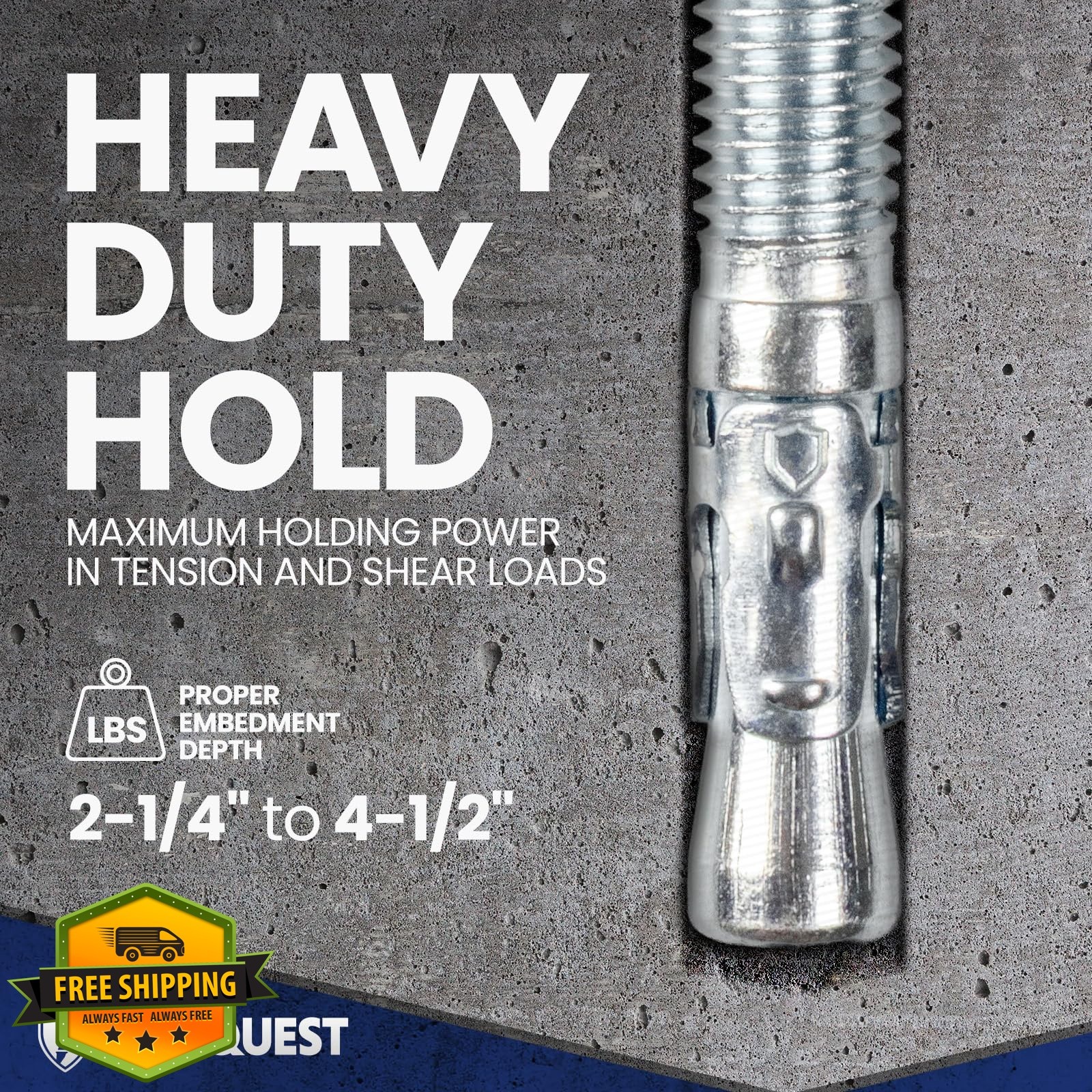 Conquest 25pk 1/2″ x 4-1/2″ Wedge Anchors