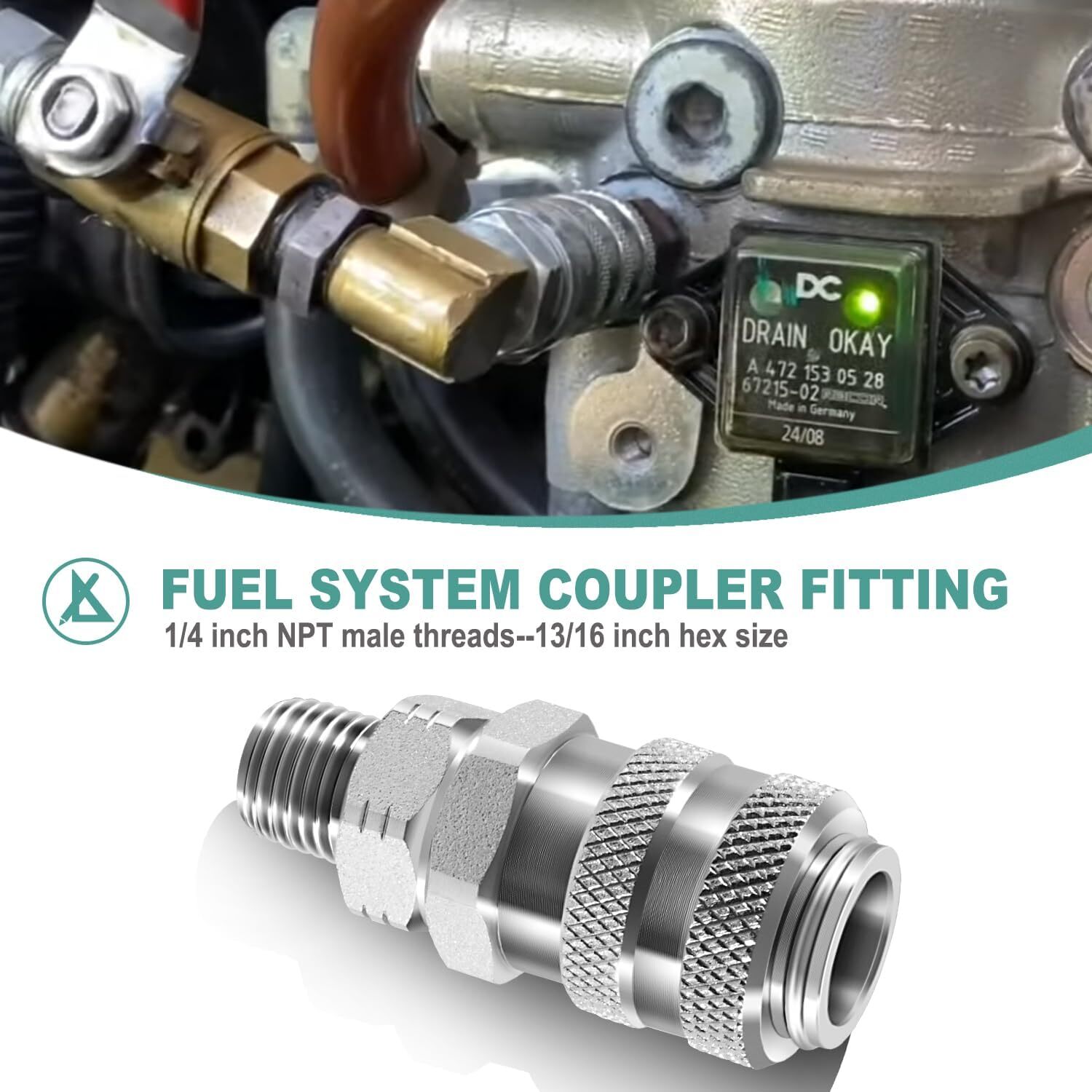 For Detroit Cummins Caterpillar J-47912-QC 5869-1 Fuel System Coupler Fitting