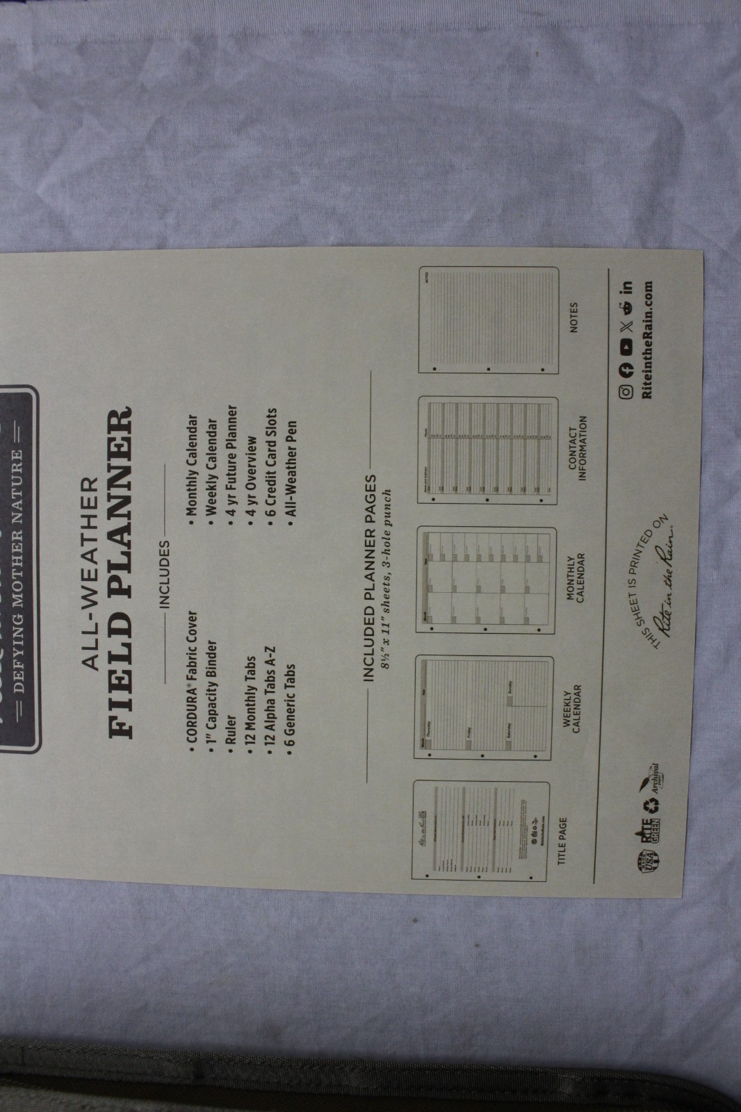 Rite in the Rain 9255M-MX All-Weather Tactical MultiCam Field Planner