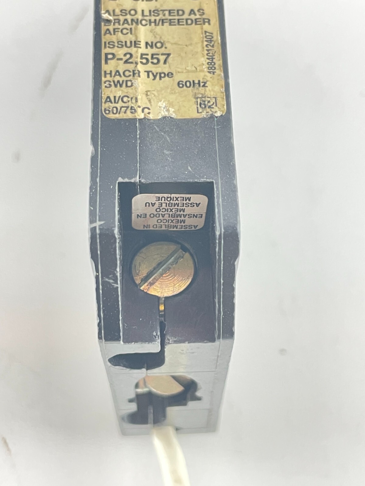 SQUARE D QO115AFI Plug In Arc Fault Interrupter Breaker QO 1 Pole 15A 120VAC