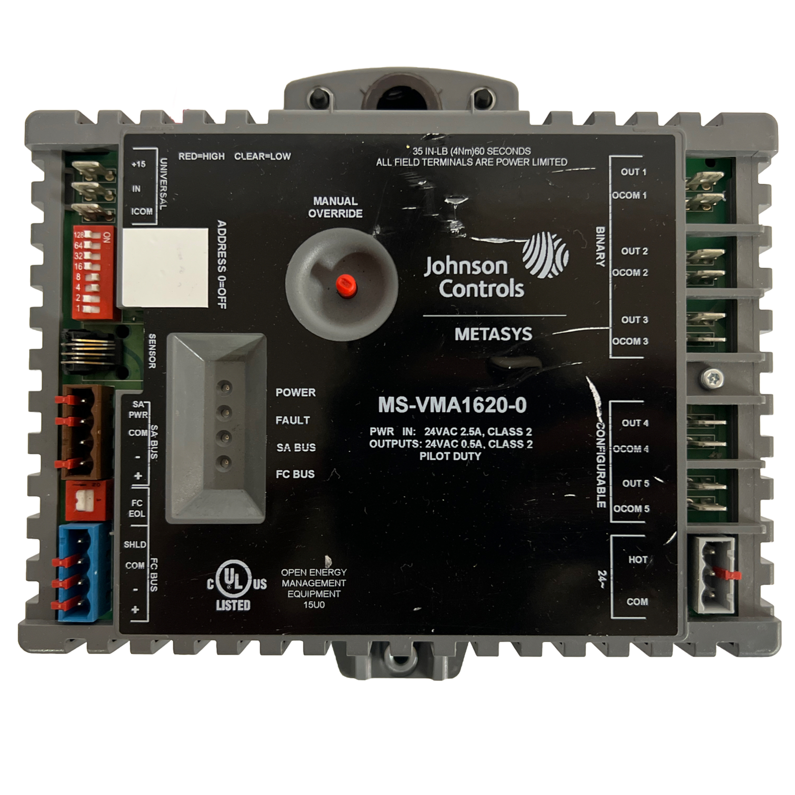 JOHNSON CONTROLS Metasys MS-VMA1620-0 Air Volume Controller, 35 IN-LB -MSVMA1620