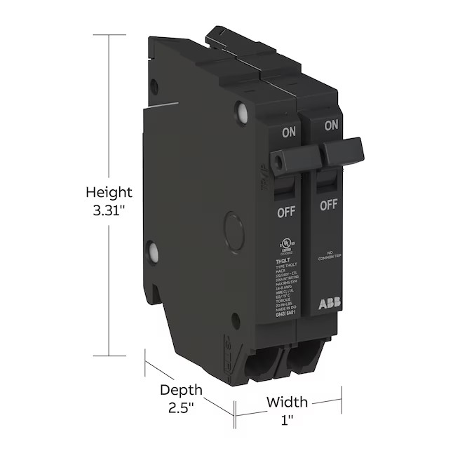 ABB 20-amp/20-amp 2 -Pole Tandem Circuit Breaker