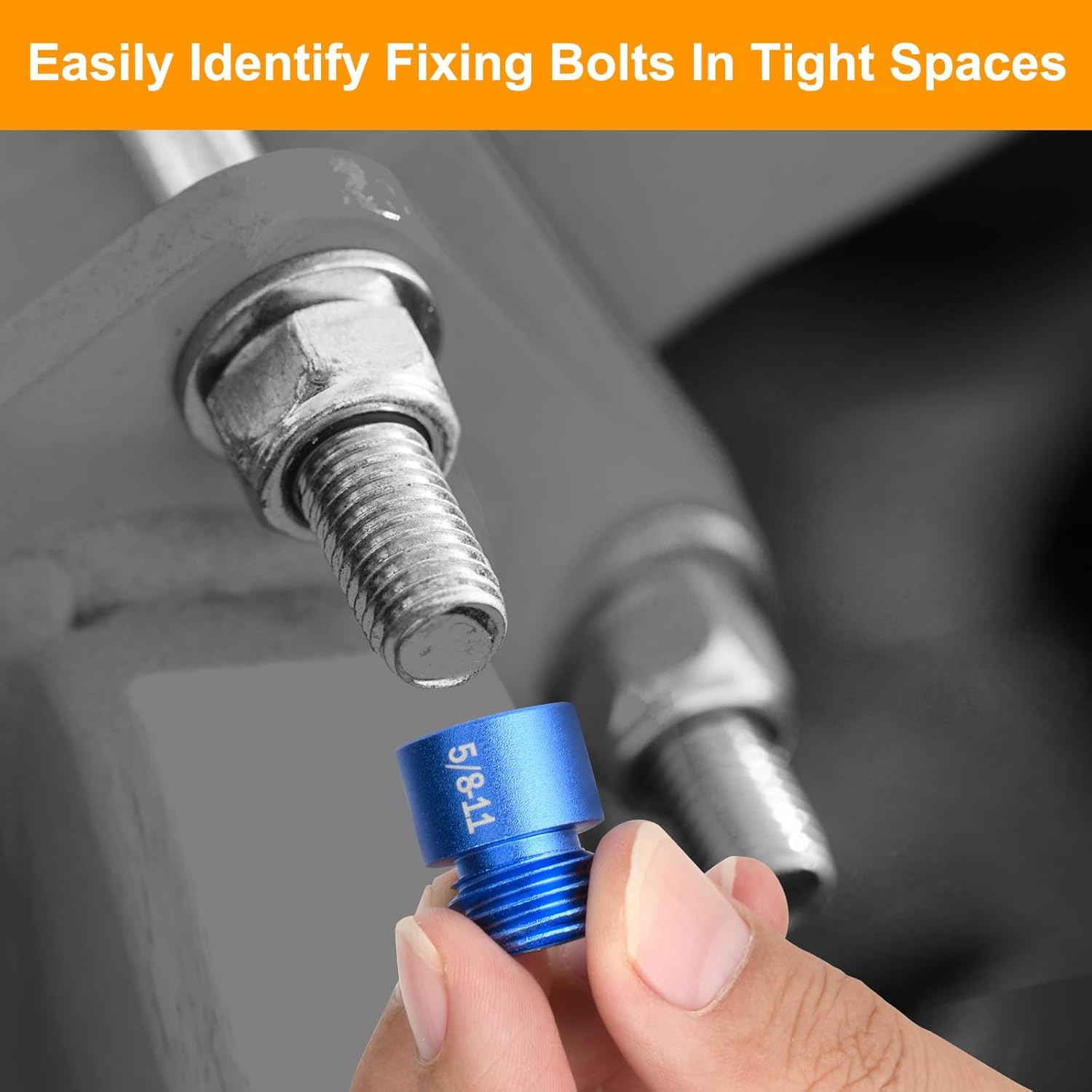 50Pcs Nut & Bolt Thread Checker Gauge 27 Standard 23 Metric Size Finder Tool Set
