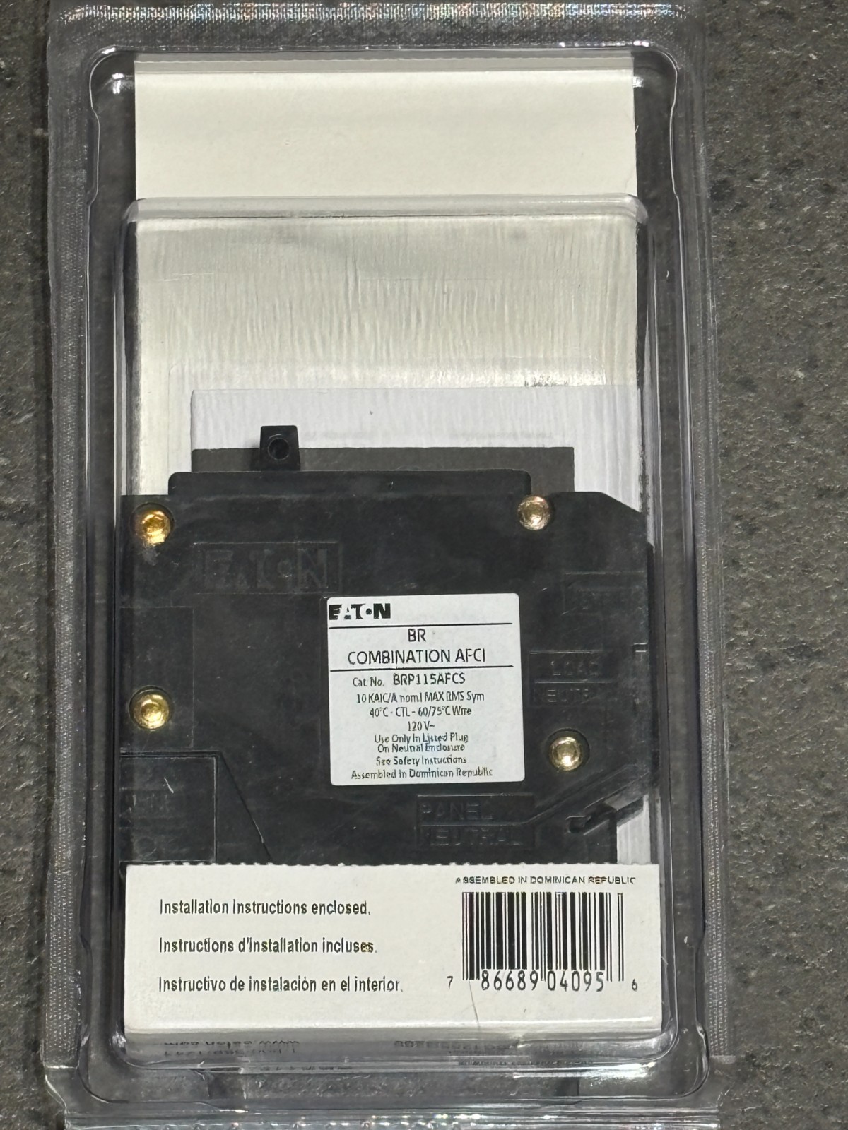 Eaton 15-amp 1-Pole Afci Plug-on Neutral Circuit Breaker BRP115AFCS