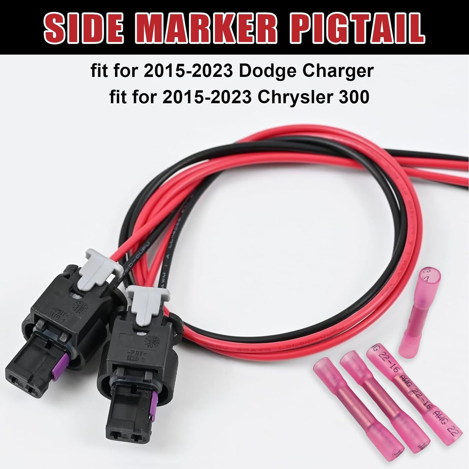 Side Marker Lights Pigtail Connector Harness Fit for Dodge Charger 2015-2023,Chr
