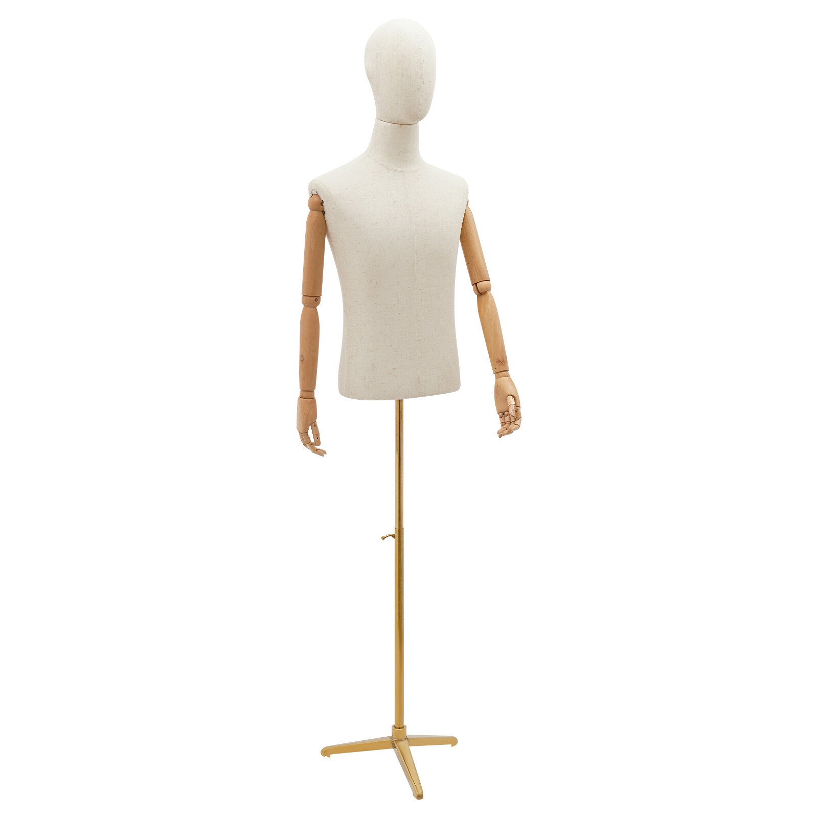 Half Body Mannequin Display Male Dress Form Adjustable Height Head & Hand Turn