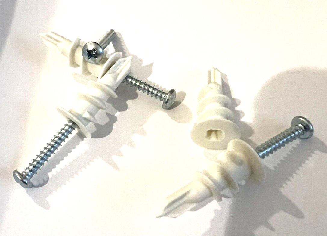 Premium Nylon Plastic Self Drilling Drywall Anchors with Screws, 40 sets