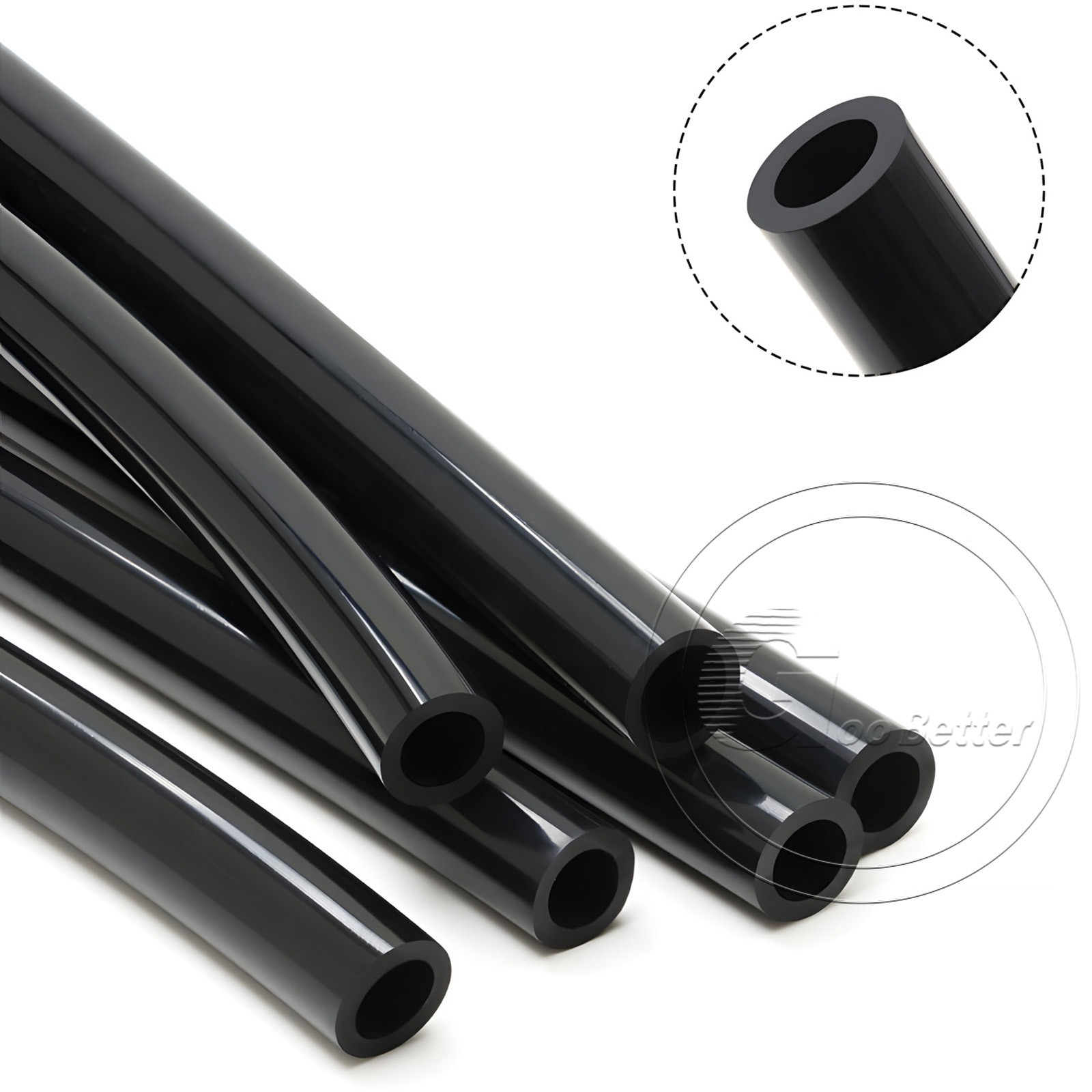 Black Silicone Tube Hose ID 0.5mm-60mm × OD 1mm-68mm Soft Rubber Pipe