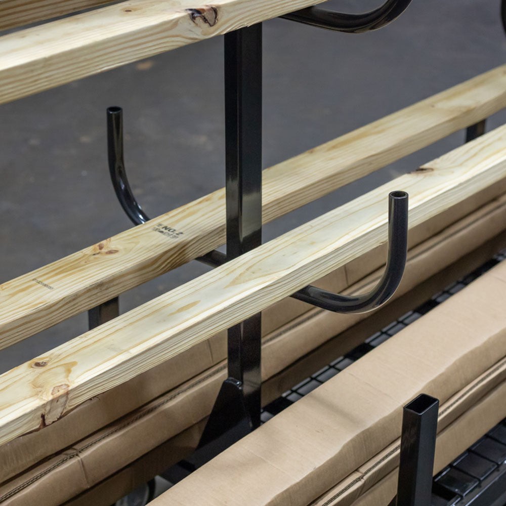 Titan Attachments Mobile Conduit Lumber and Pipe Rack with Eight Bins