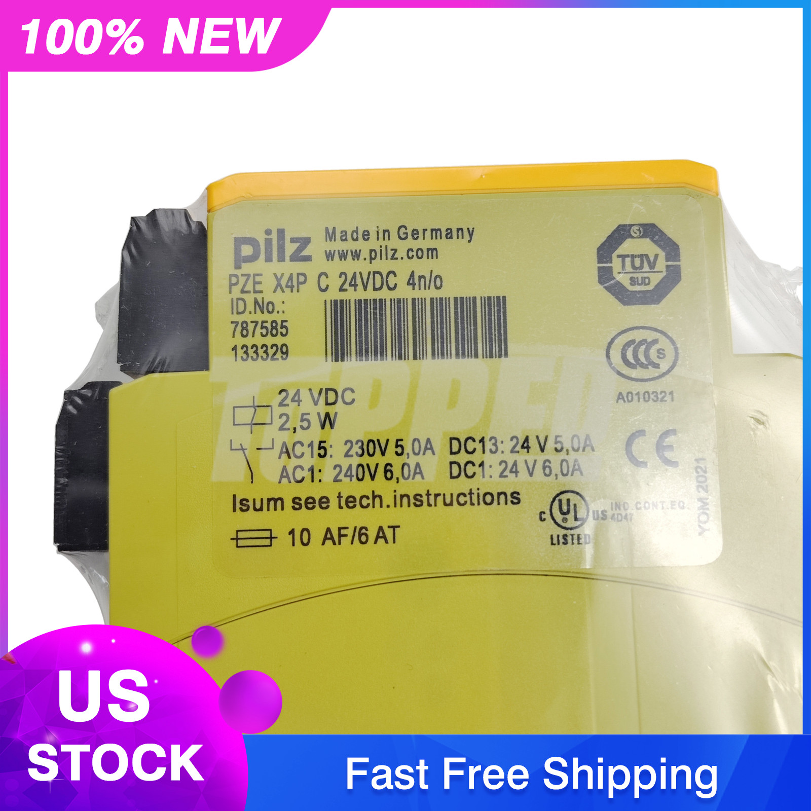 New Pilz PZE X4P C 787585 Safety Relay 24VDC 4n/o Spring-loaded Terminal
