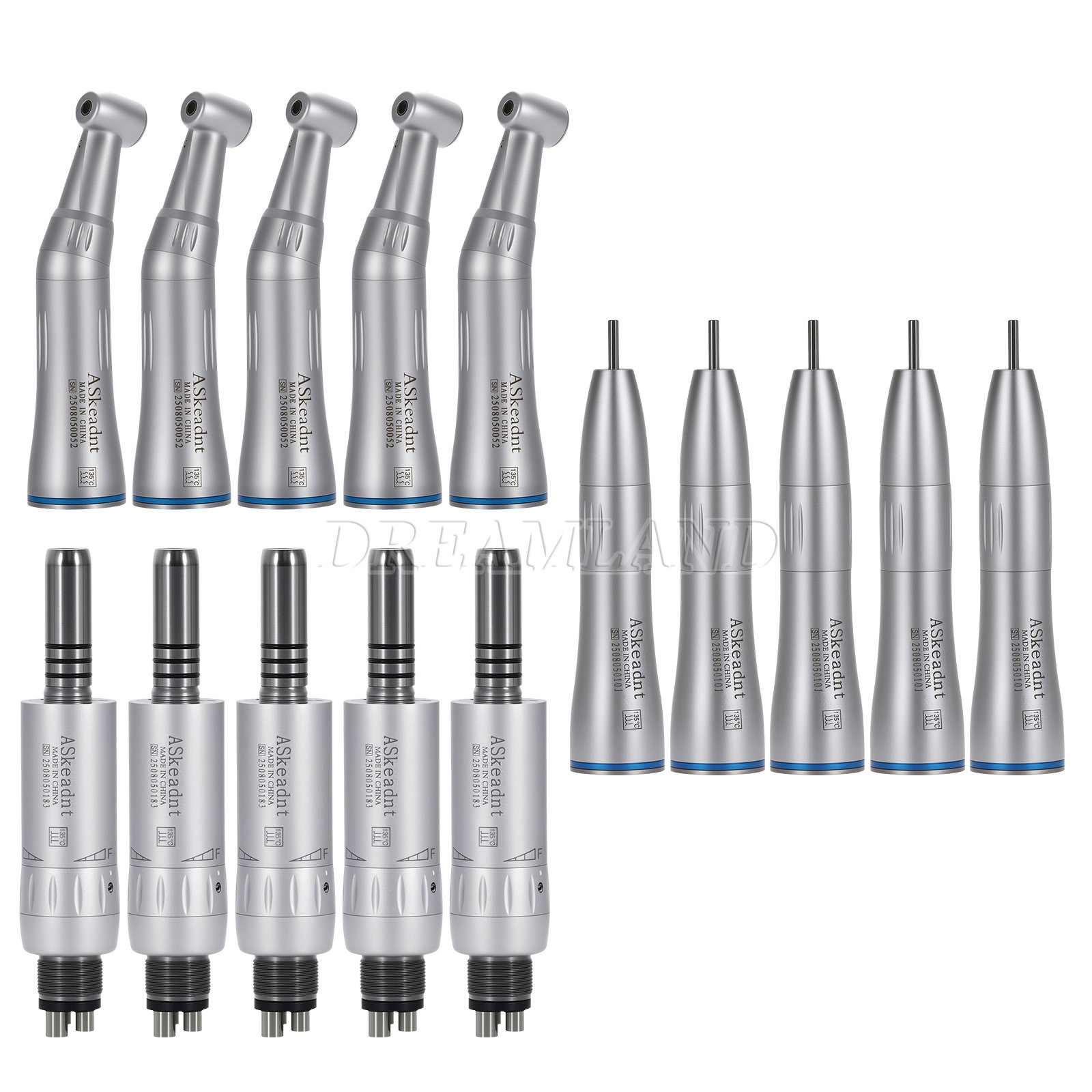 Dental Slow Speed Handpiece Inner Water Contra Angle/ Straight/ Air Motor 4Holes