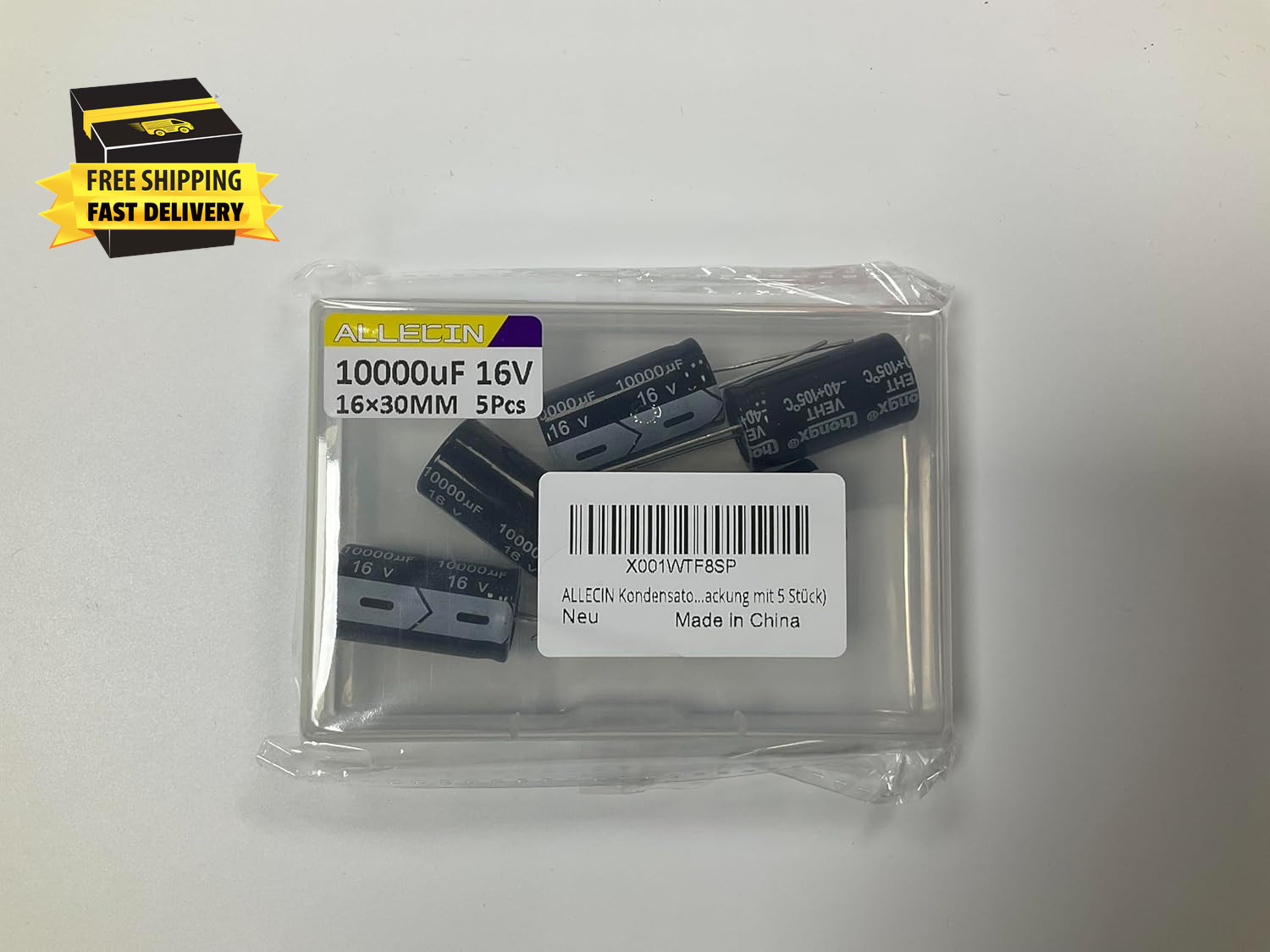 10000Uf 16V 16X30Mm Electrolytic Capacitor 10000 UF MFD 16 Volt 0.63X1.18In Alum